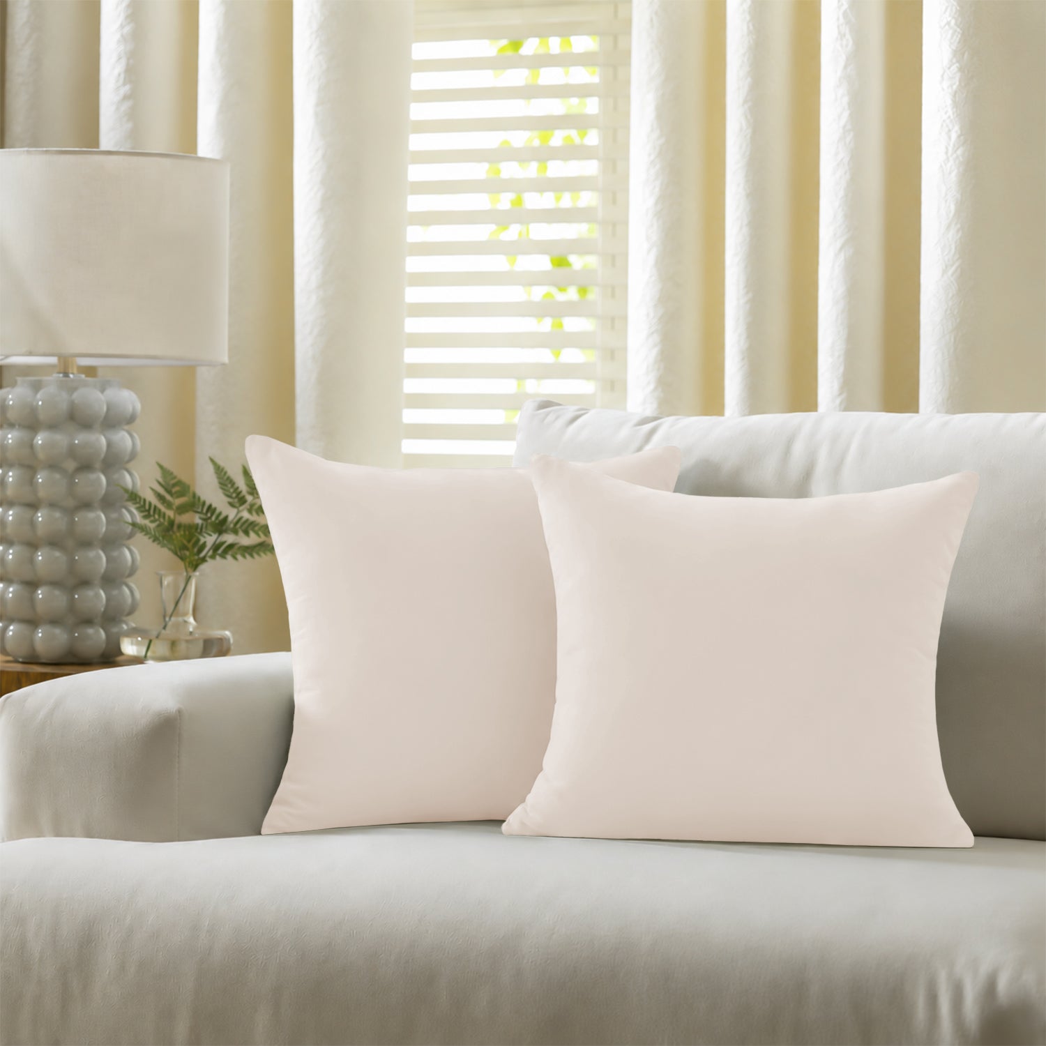 Pair of Microfibre Plain Cushion Covers for Bed & Living Room