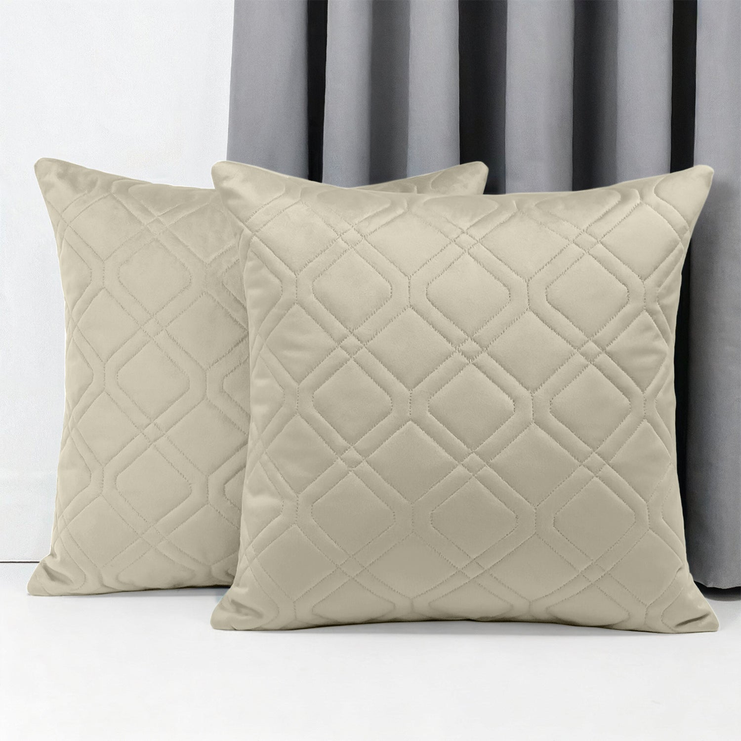 Soft Velvet Cushion Cover with Diamond Pattern – Pack Of 2