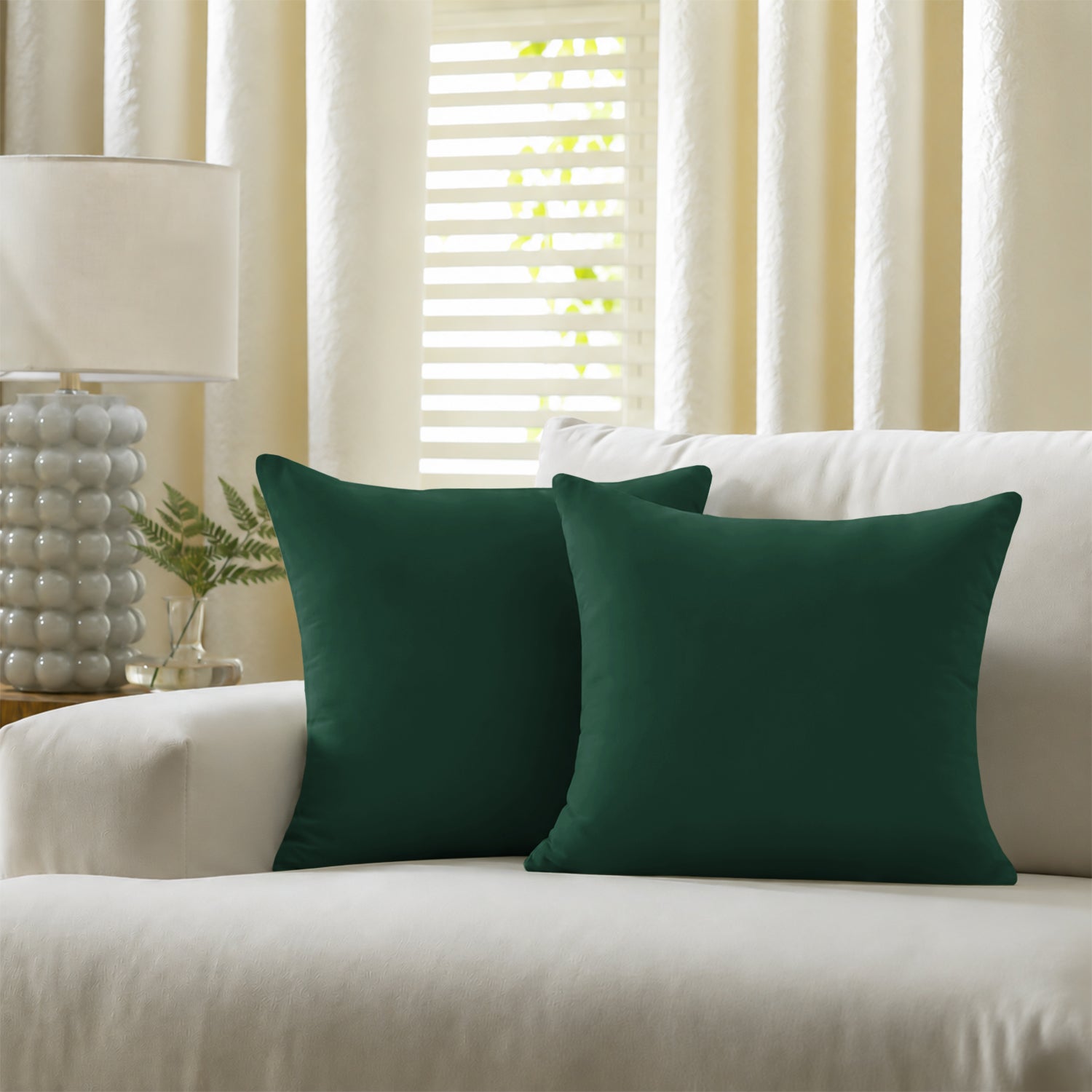 Pair of Microfibre Plain Cushion Covers for Bed & Living Room