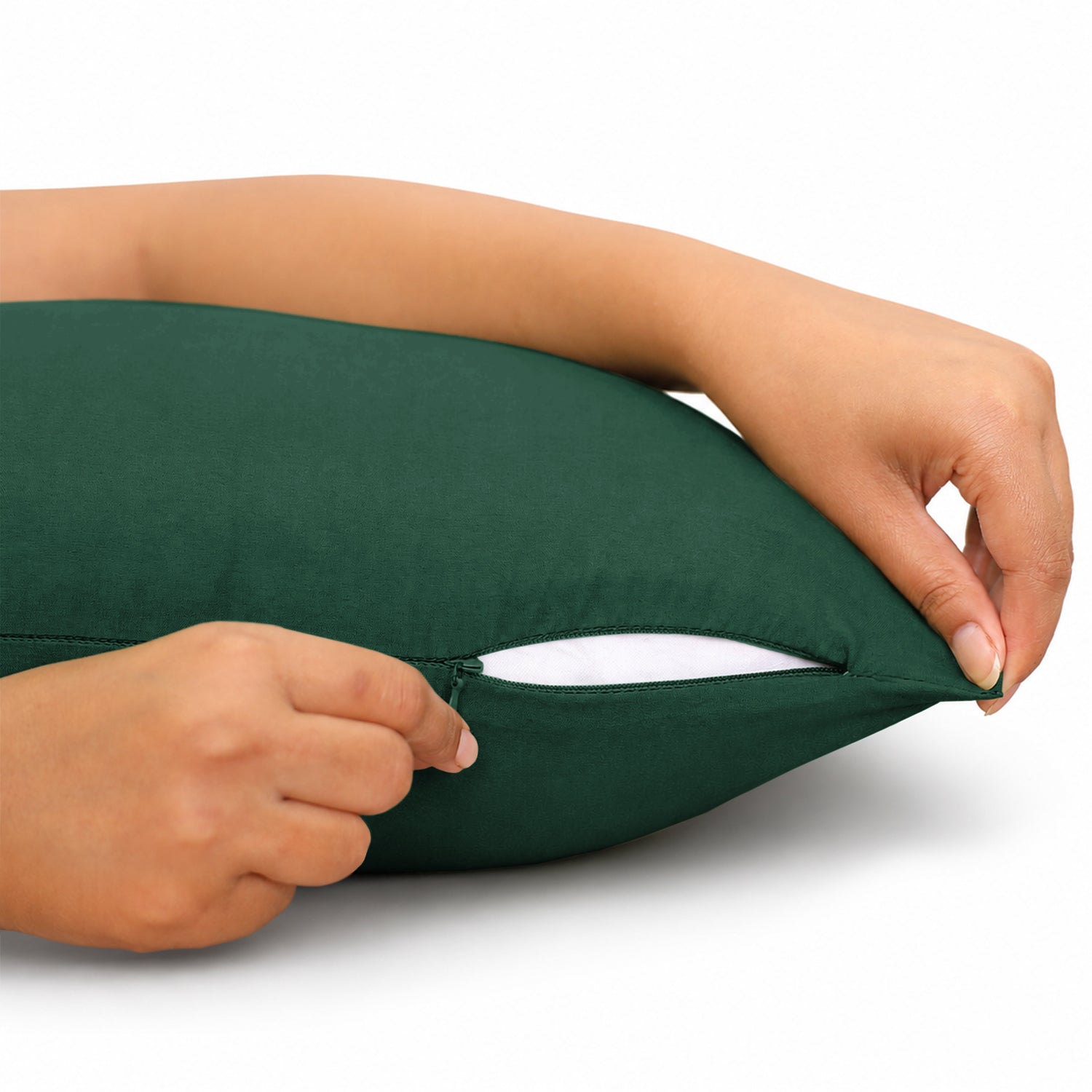 Pair of Microfibre Plain Cushion Covers for Bed & Living Room