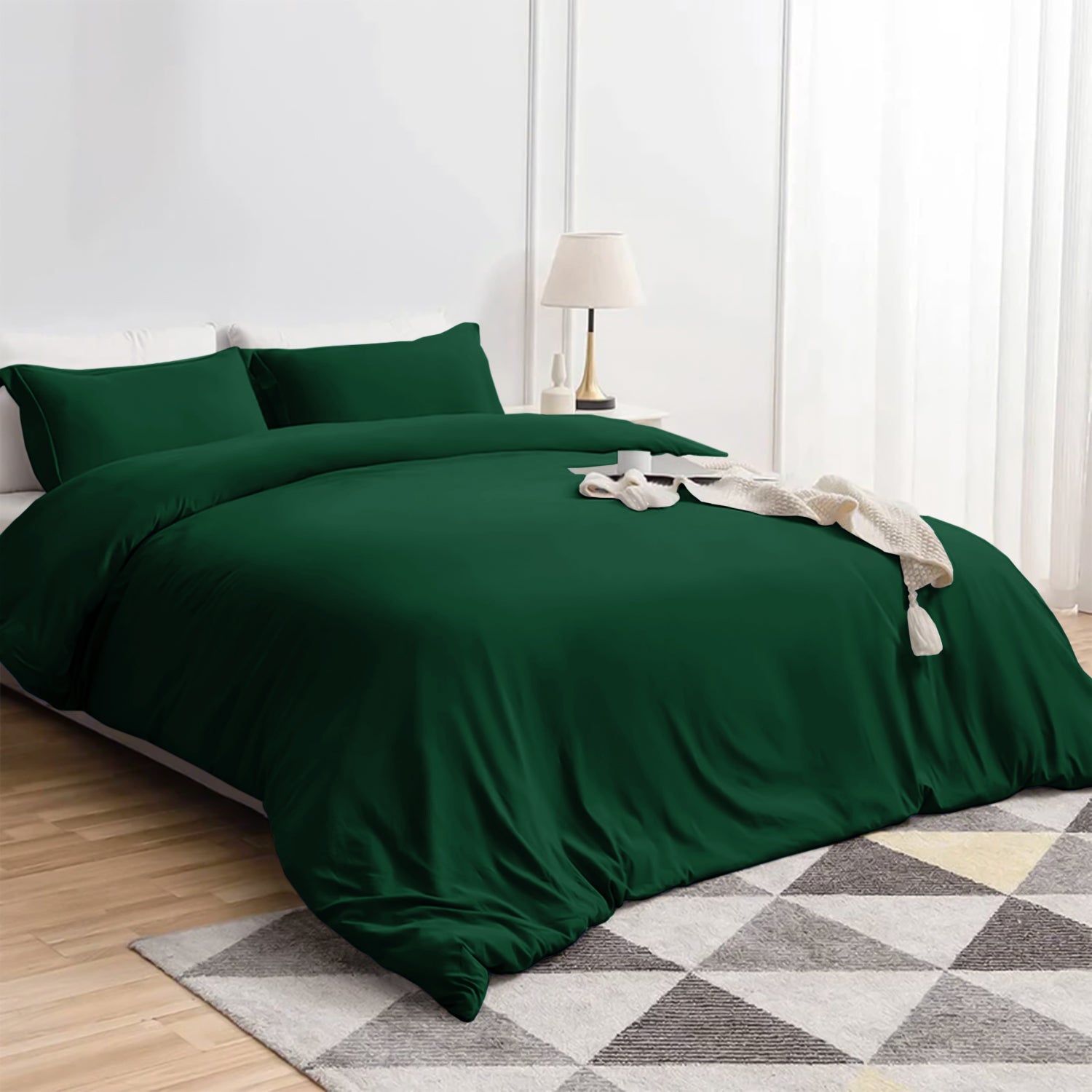 Plain Duvet Cover with Pillowcase Set