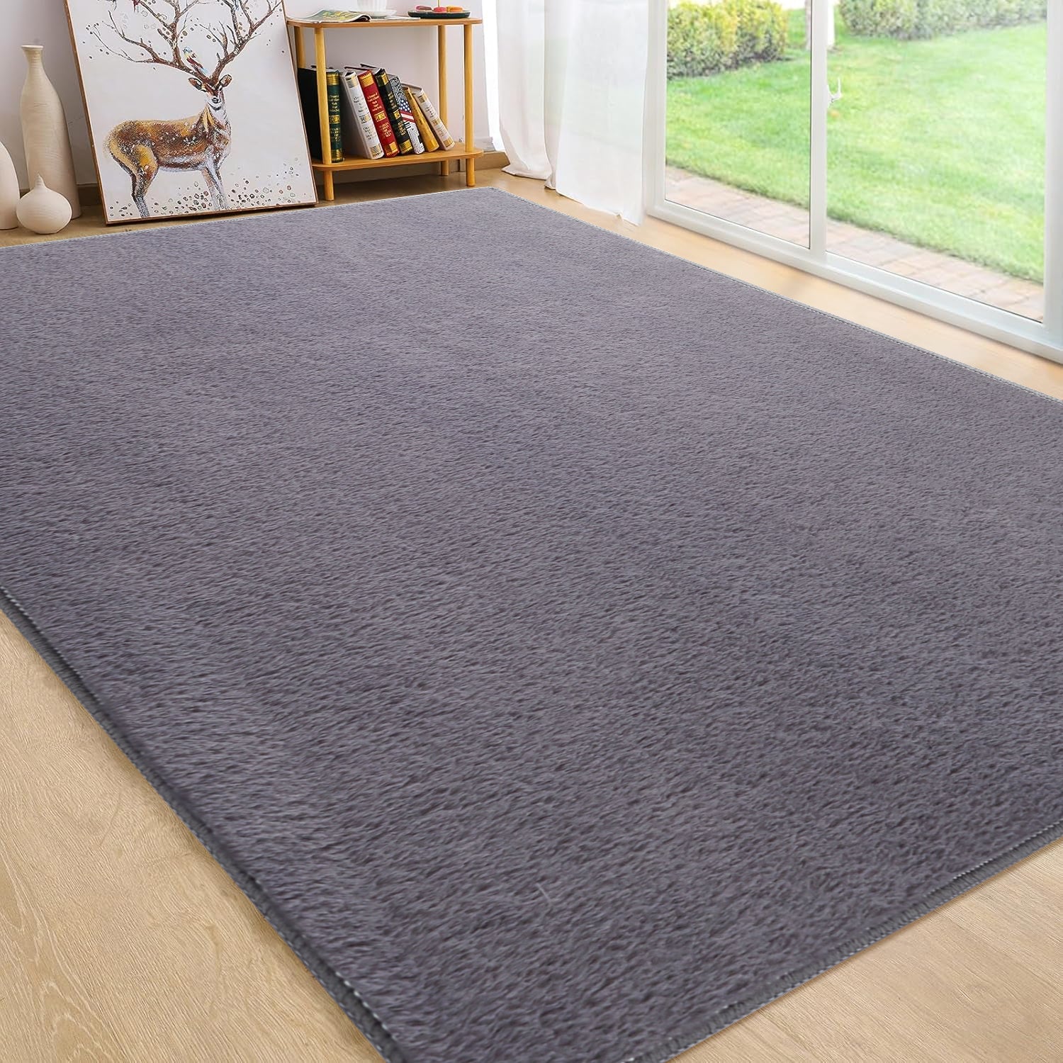 Grey Rabbit Fur Rug