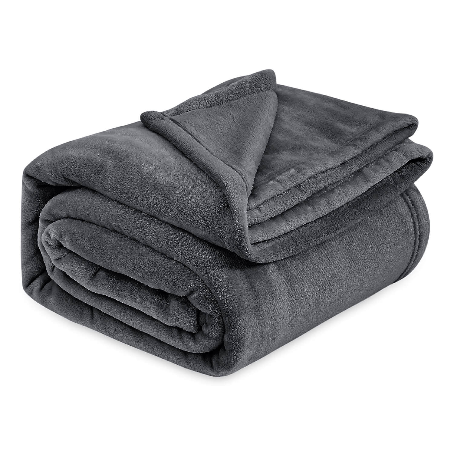 Grey Fleece Throw Blanket