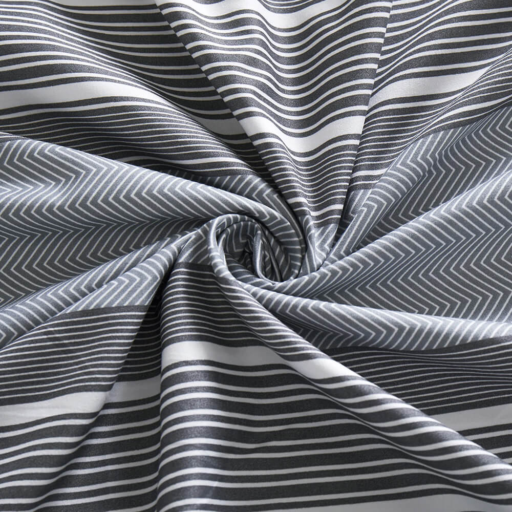Grey Striped Duvet Cover Set