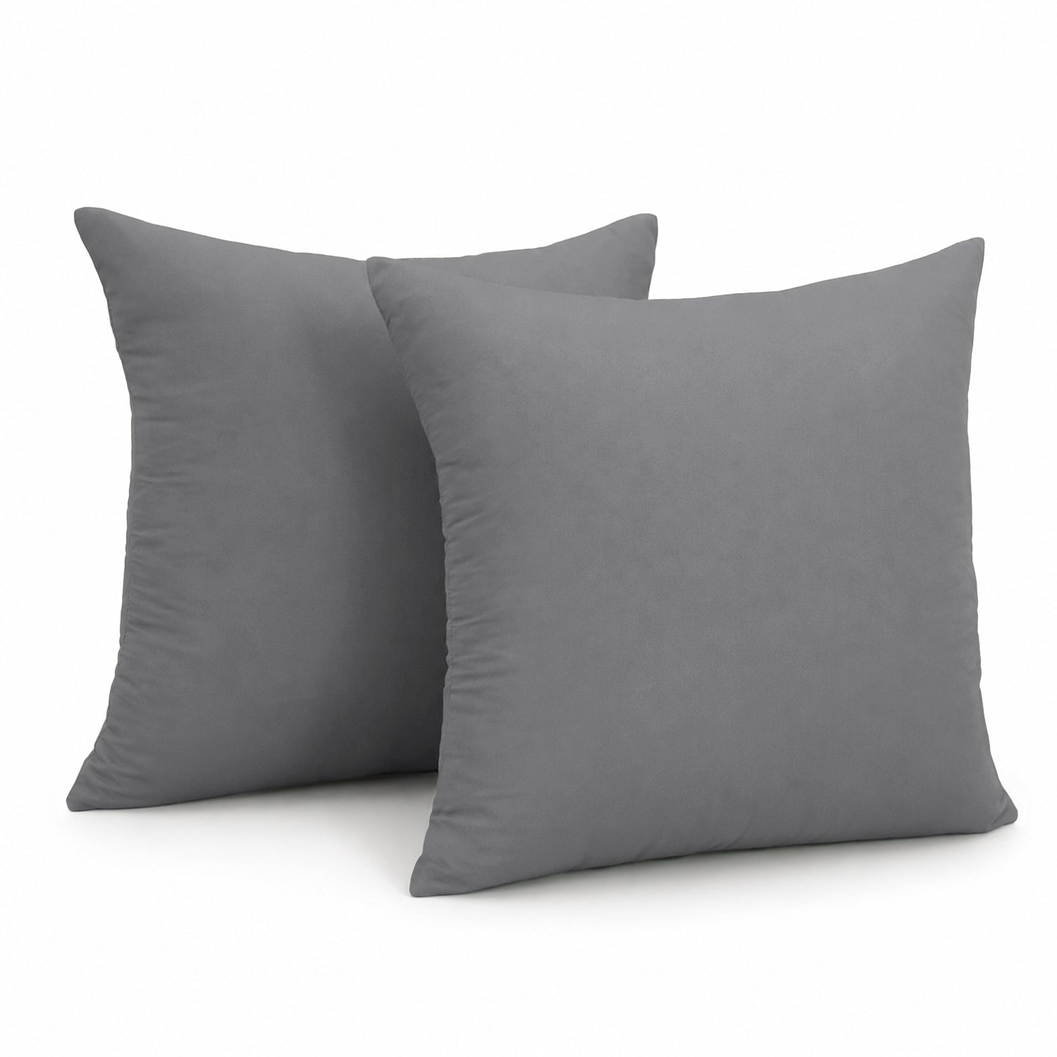 Pair of Microfibre Plain Cushion Covers for Bed & Living Room
