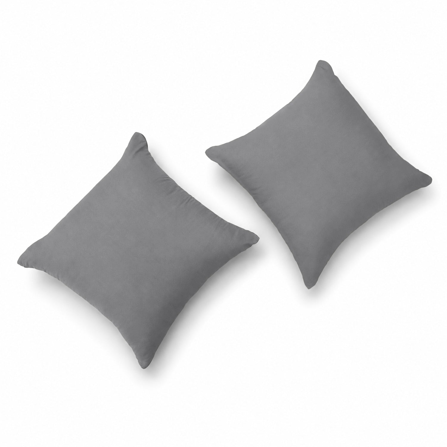 Pair of Microfibre Plain Cushion Covers for Bed & Living Room