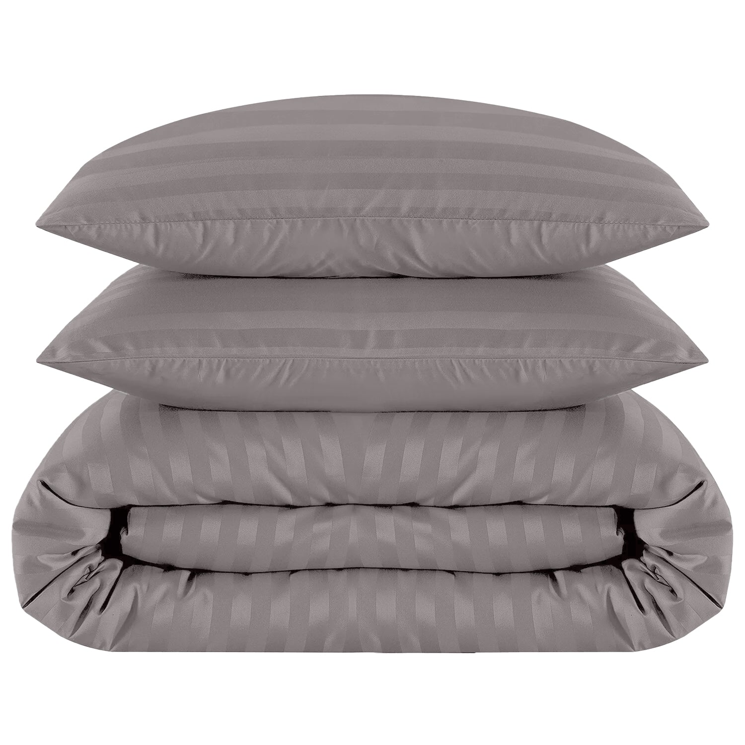 4 Piece Stripe Bedding Set - Duvet Cover, Pillowcases & Fitted Sheet