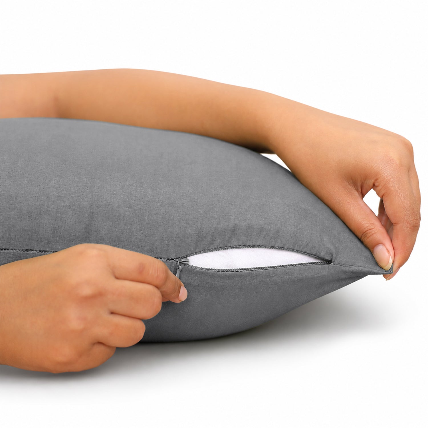 Pair of Microfibre Plain Cushion Covers for Bed & Living Room