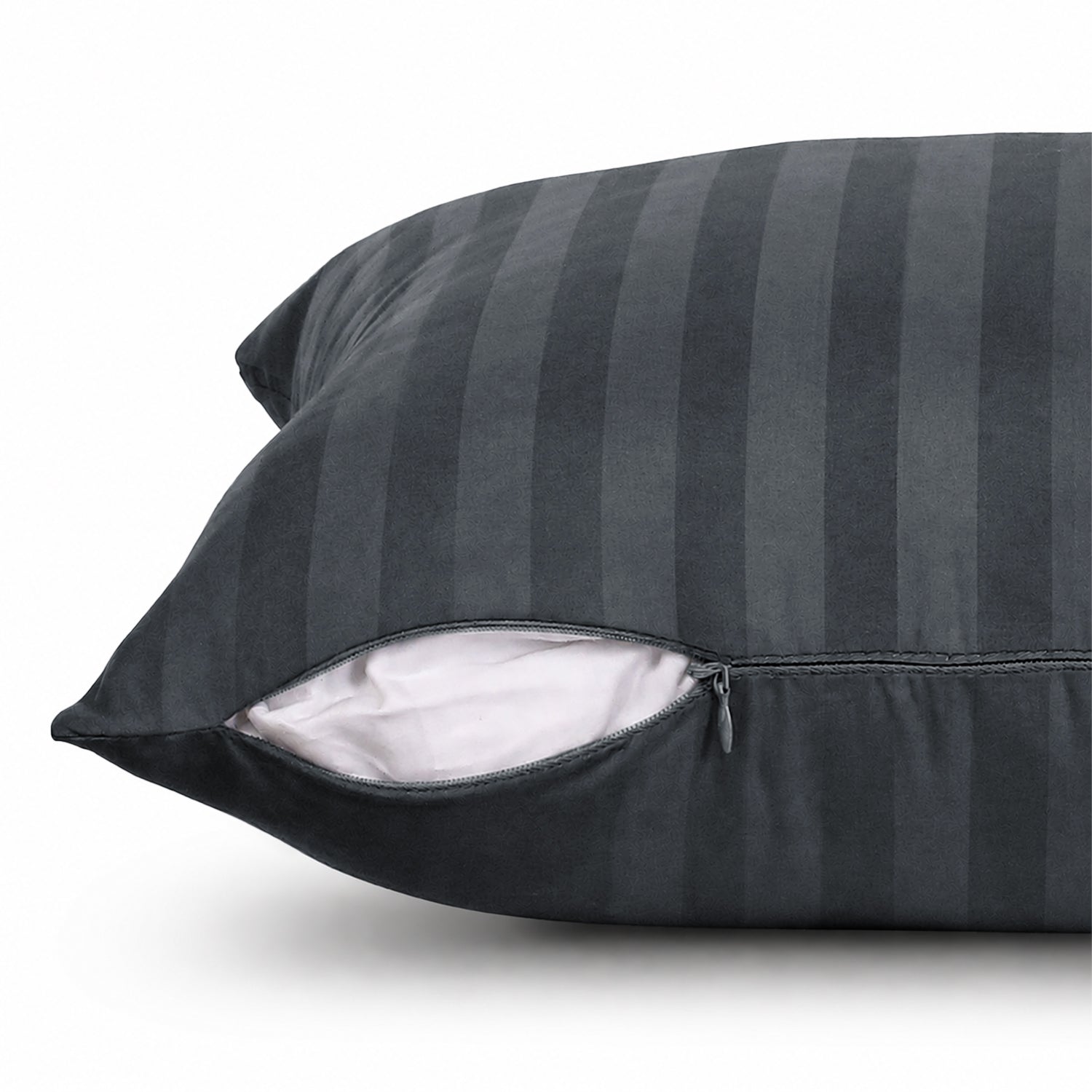 Pair of Stripe Microfibre Cushion Covers for Sofa
