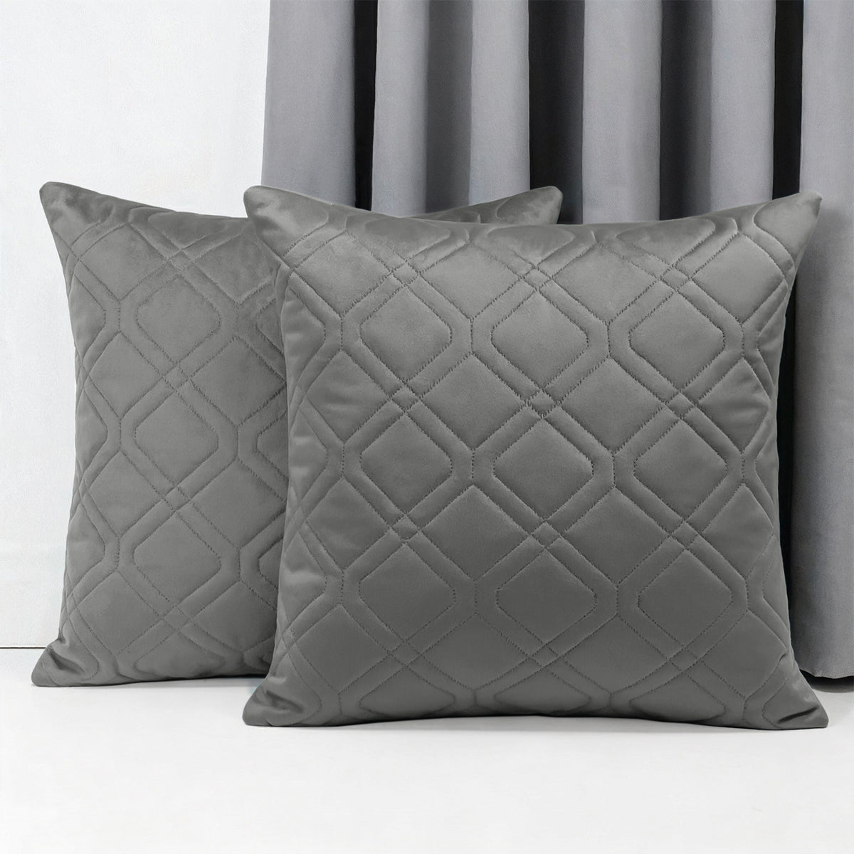 Soft Velvet Cushion Cover with Diamond Pattern – Pack Of 2