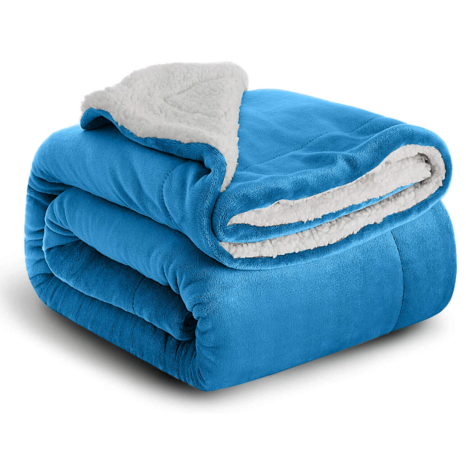 Light Blue Sherpa Throw Blanket