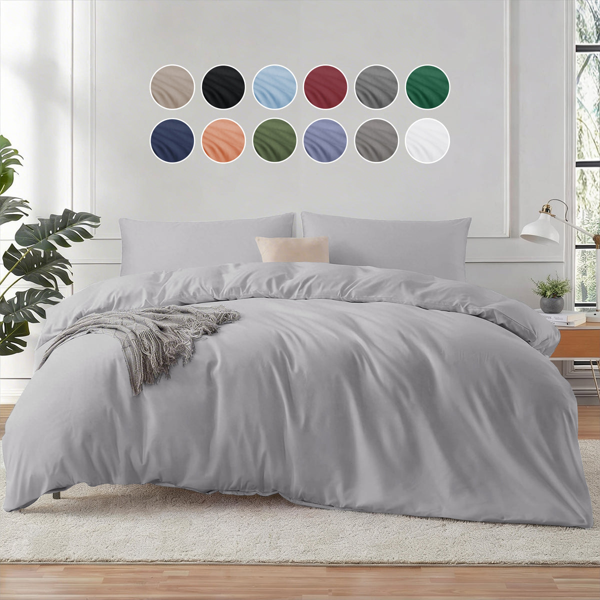 4 Piece Bedding Set Duvet Cover, Pillowcases & Fitted Sheet