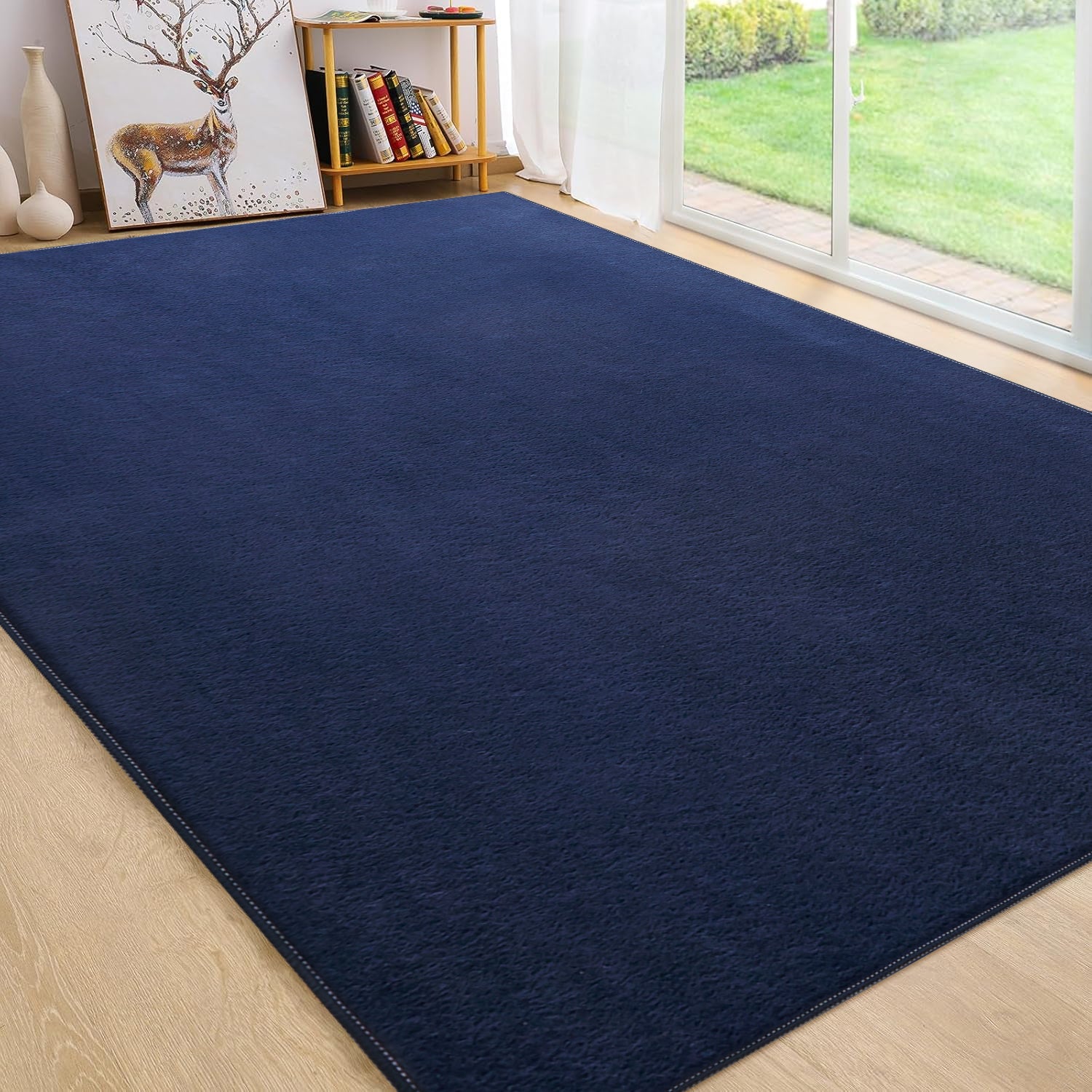 Navy Rabbit Fur Rug