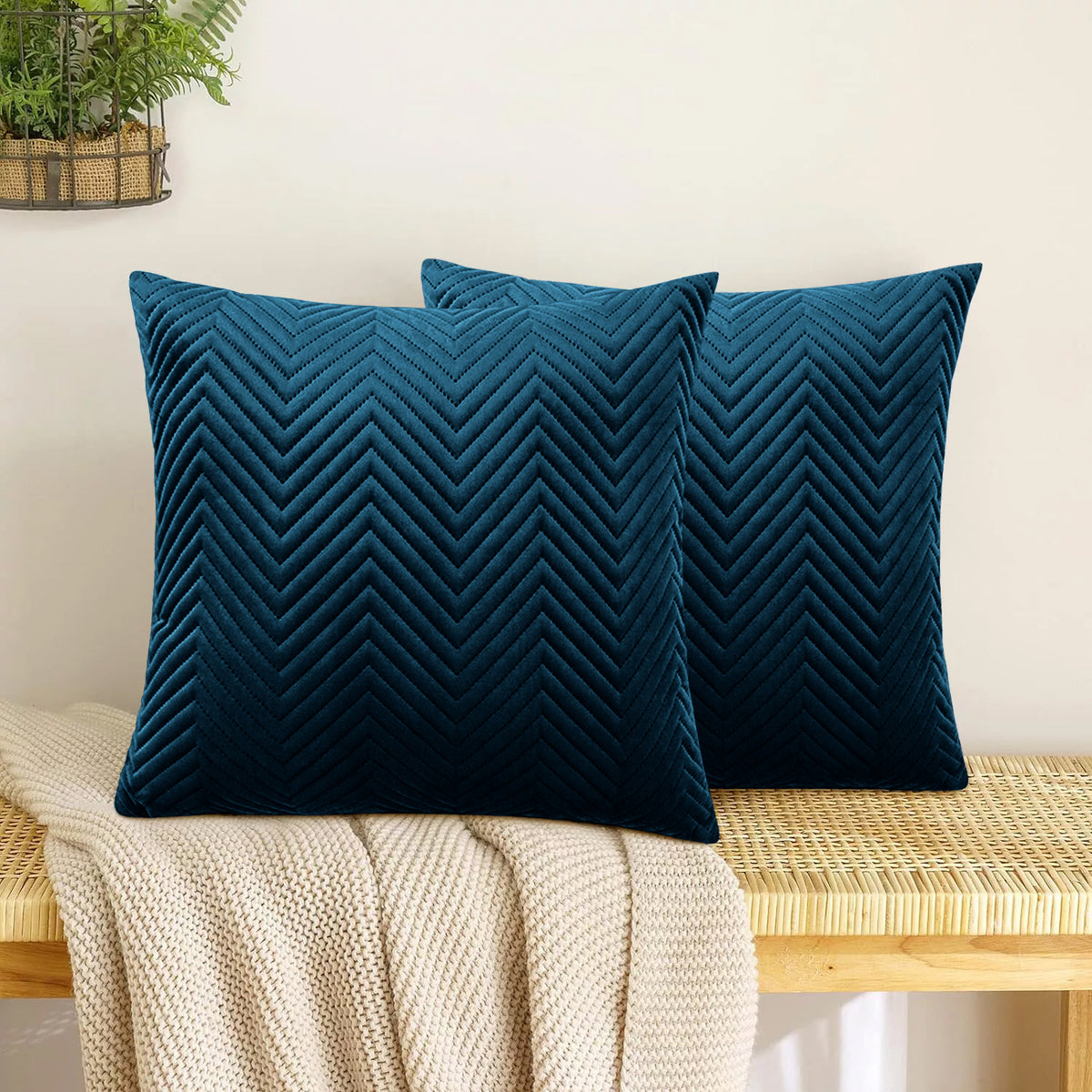 Pack Of 2 Quilted Embossed Cushion Covers