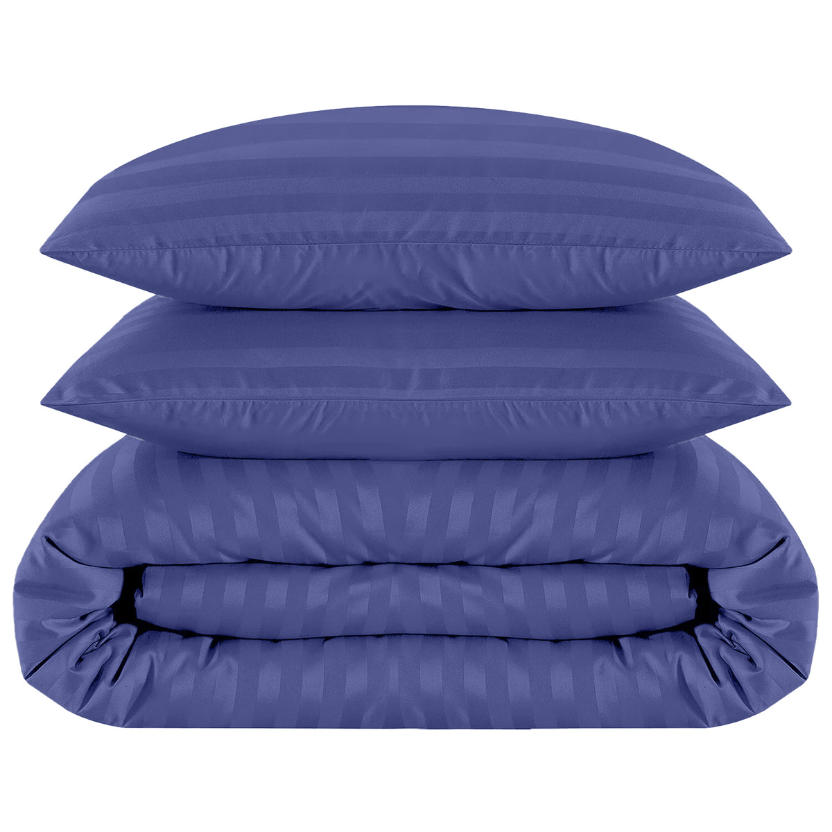 4 Piece Stripe Bedding Set - Duvet Cover, Pillowcases & Fitted Sheet