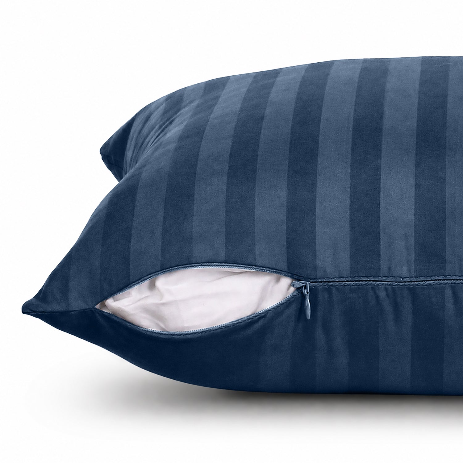 Pair of Stripe Microfibre Cushion Covers for Sofa