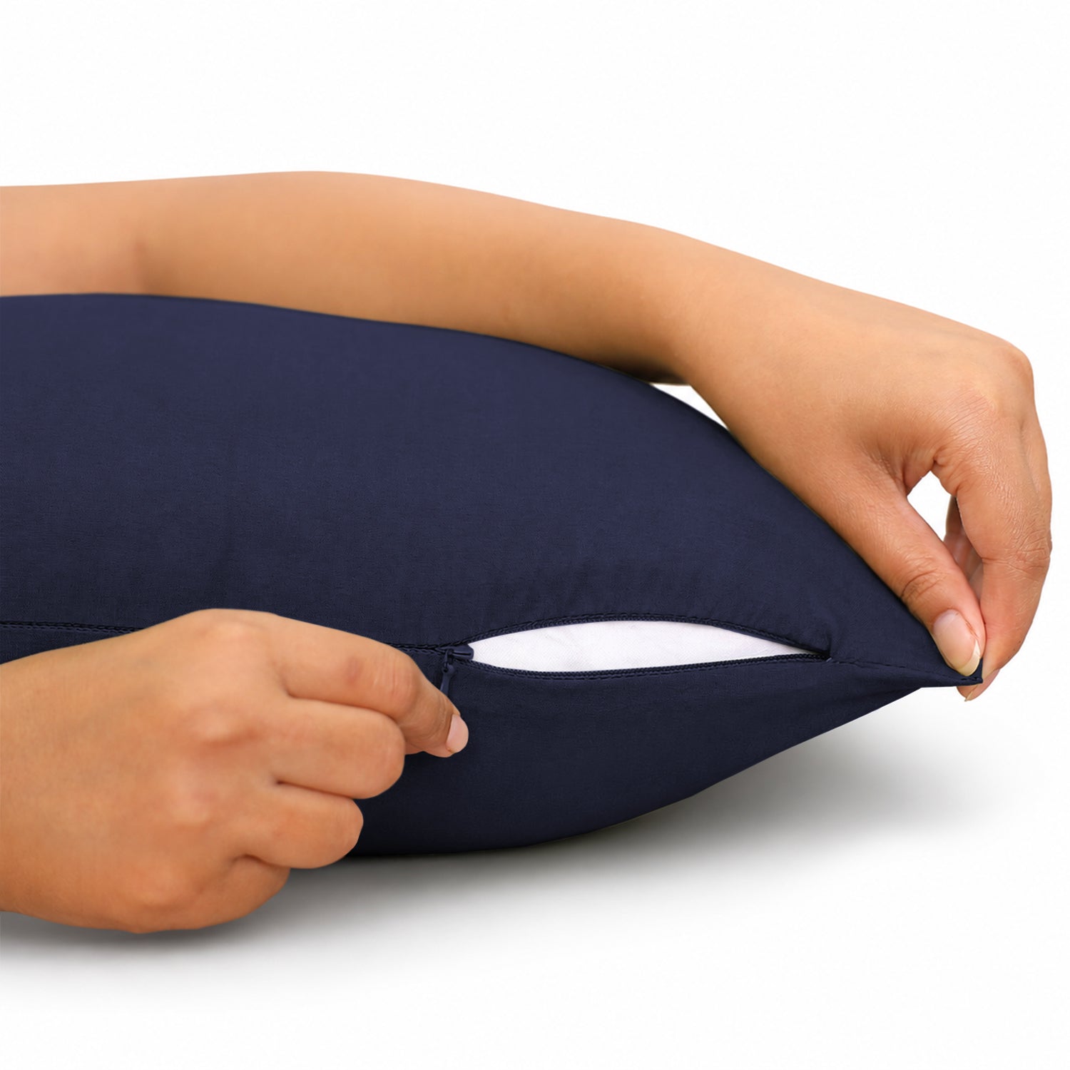 Pair of Microfibre Plain Cushion Covers for Bed & Living Room