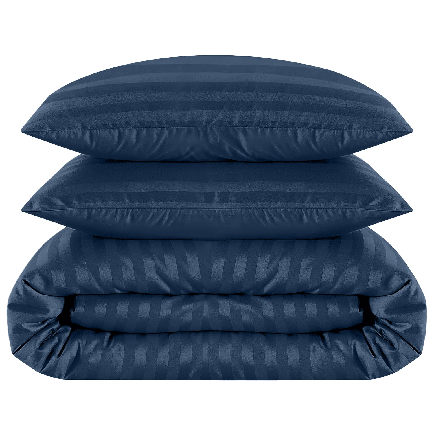 4 Piece Stripe Bedding Set - Duvet Cover, Pillowcases & Fitted Sheet