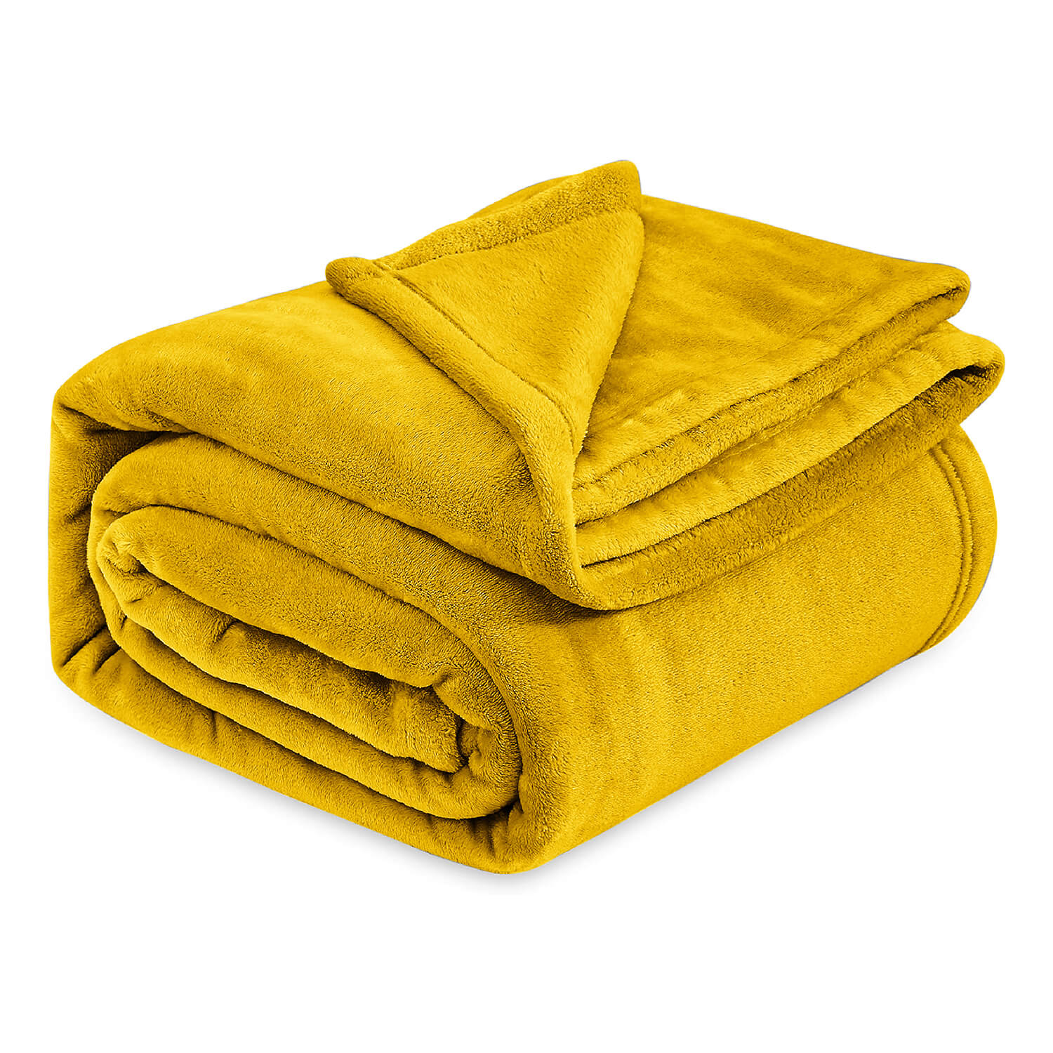 Ochre Fleece Throw Blanket