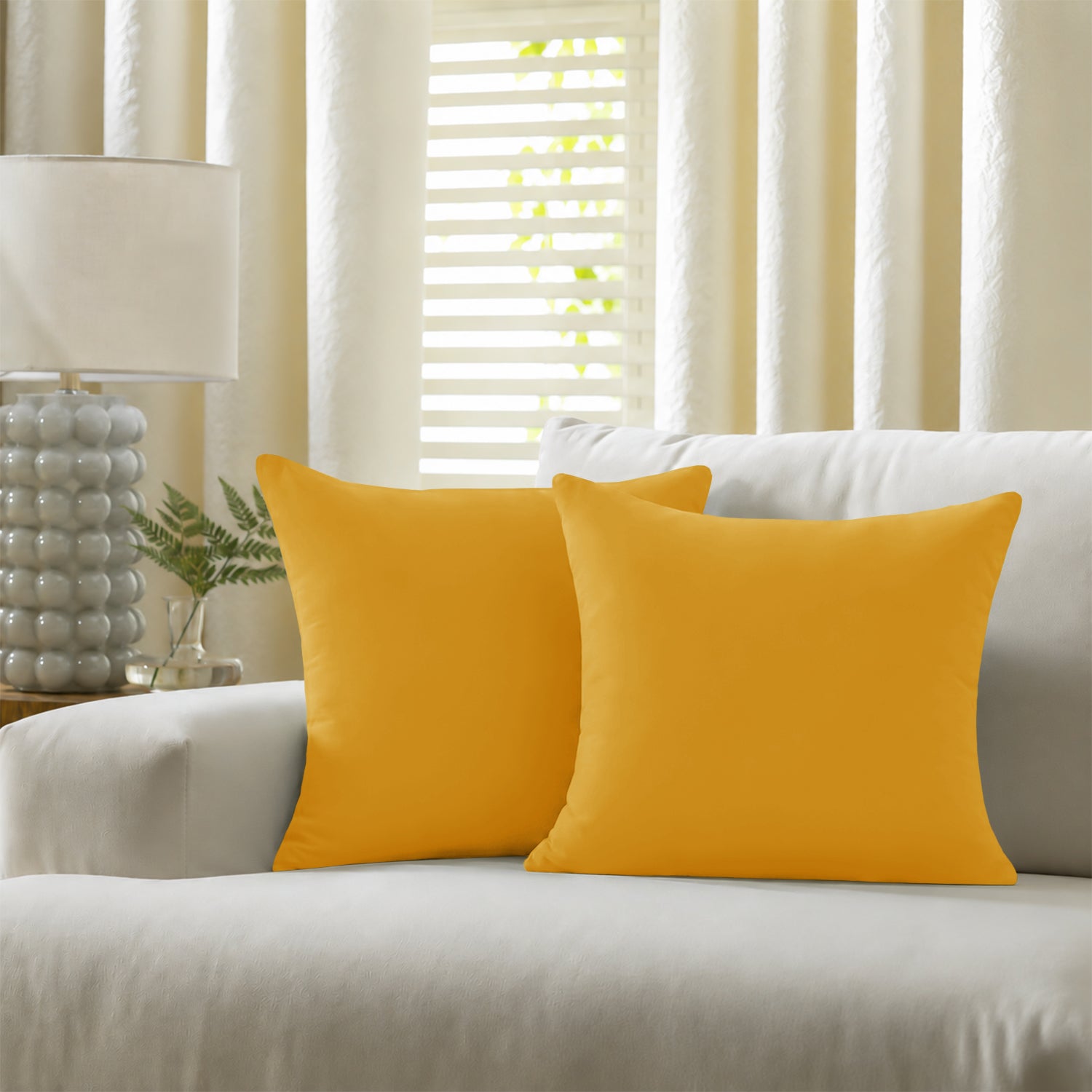 Pair of Microfibre Plain Cushion Covers for Bed & Living Room