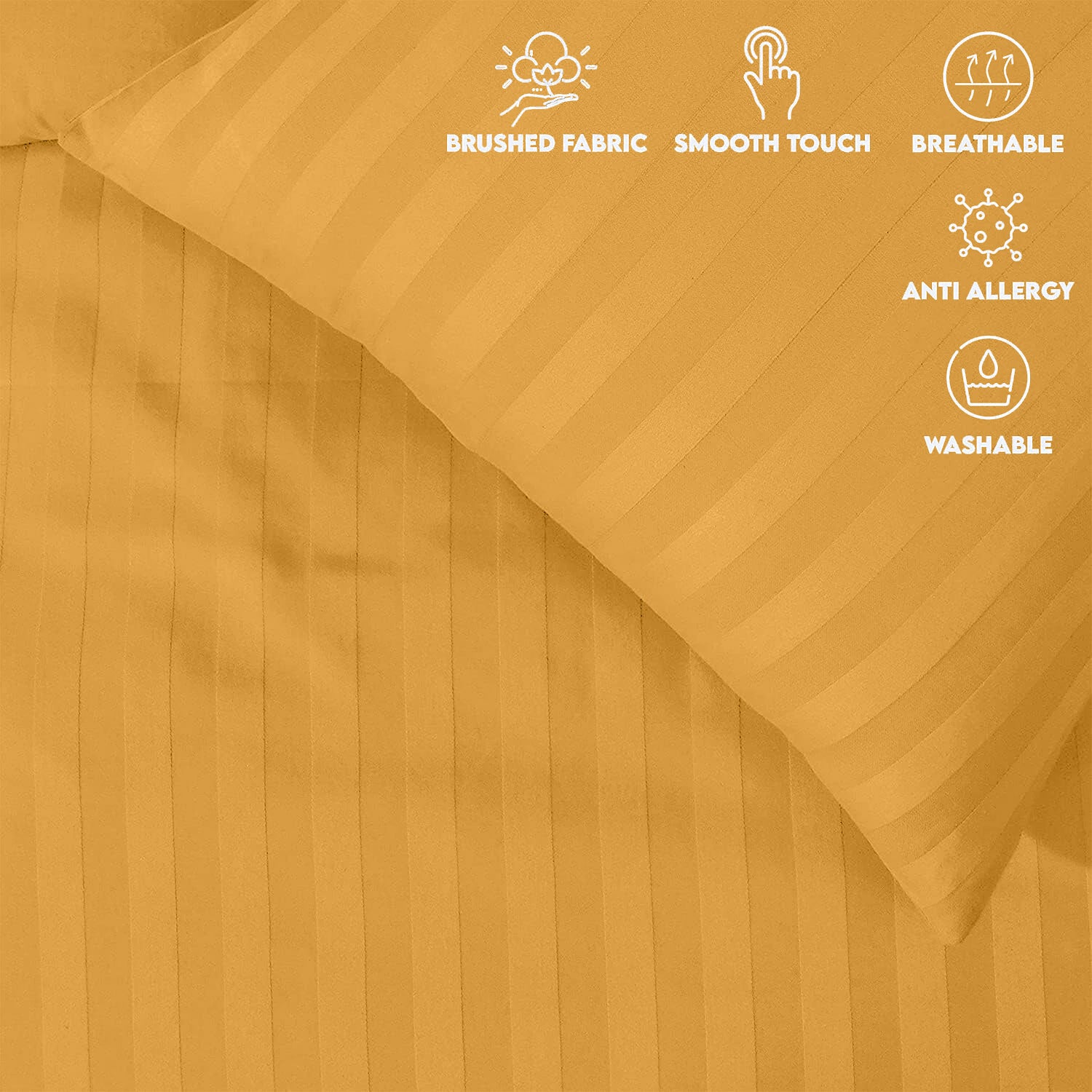 4 Piece Stripe Bedding Set - Duvet Cover, Pillowcases & Fitted Sheet
