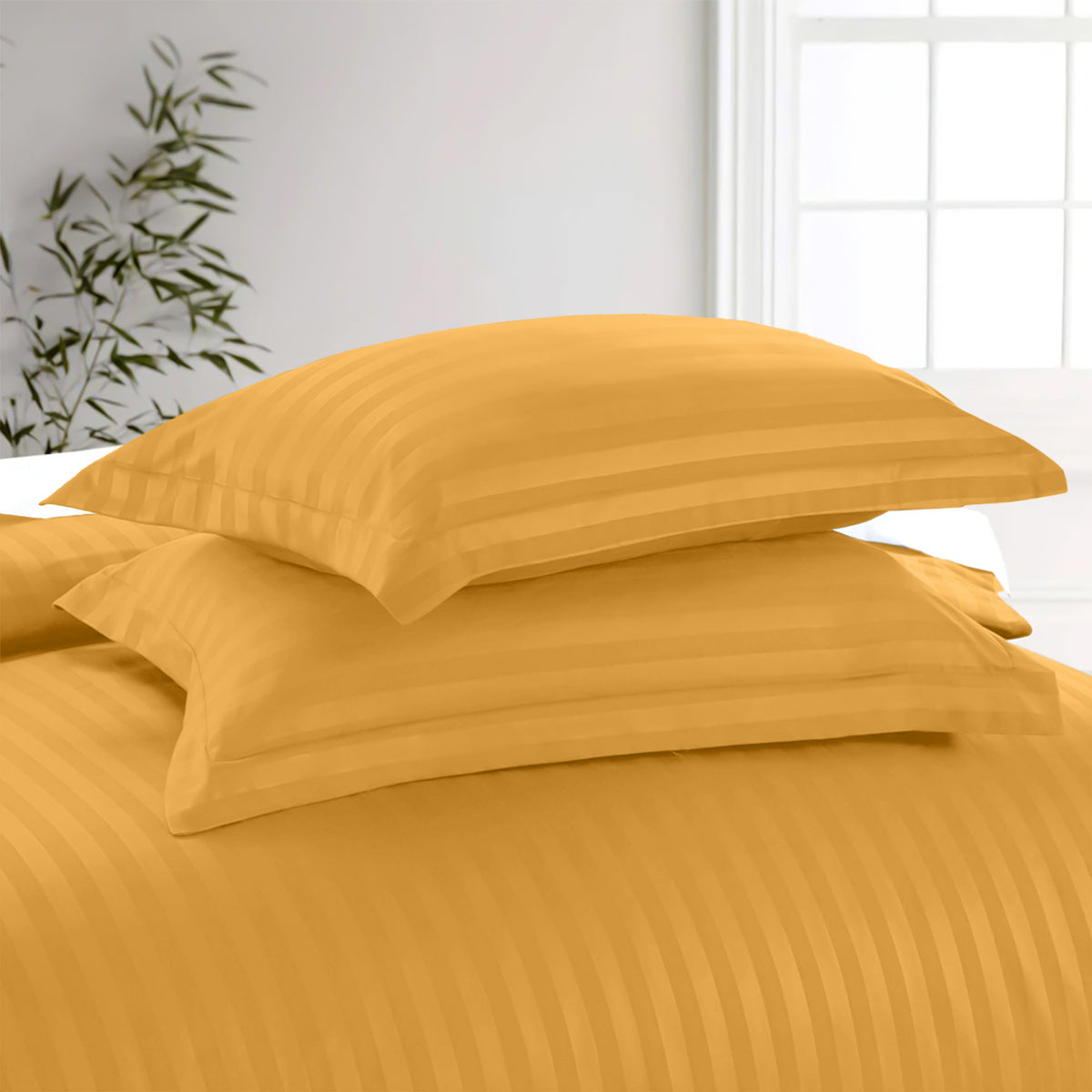 Satin Stripe Duvet Cover Set Luxury Hotel Style Bedding Single Double King Super King Size