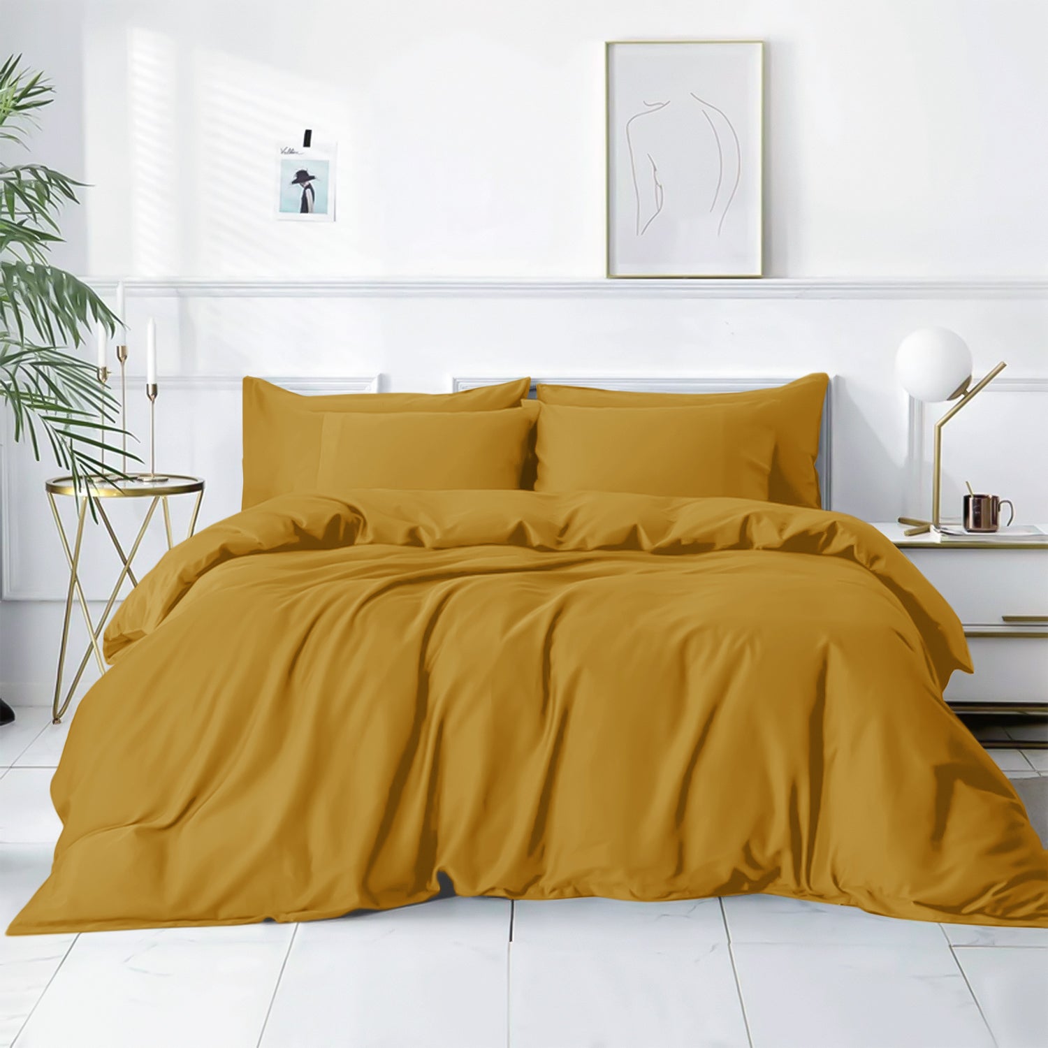 Plain Duvet Cover with Pillowcase Set