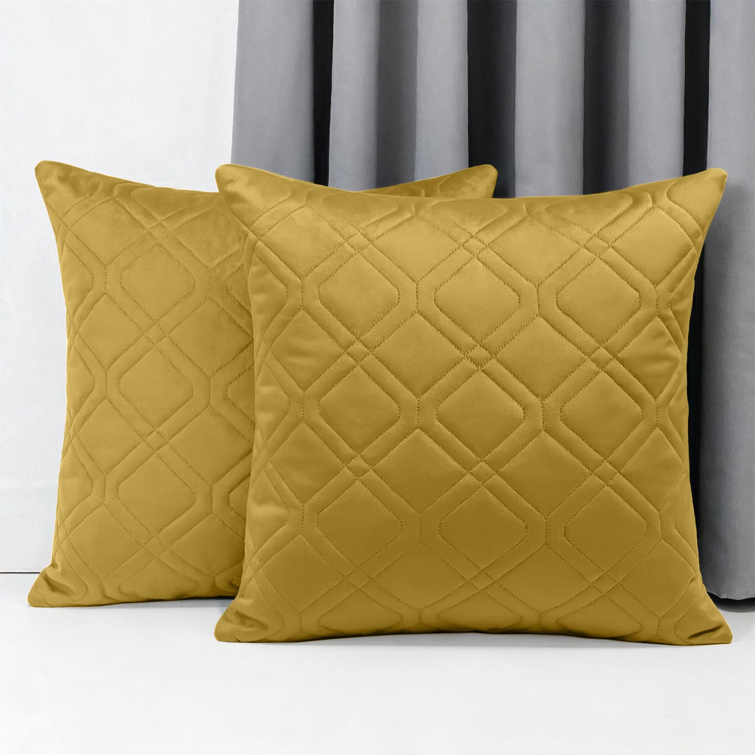 Soft Velvet Cushion Cover with Diamond Pattern – Pack Of 2