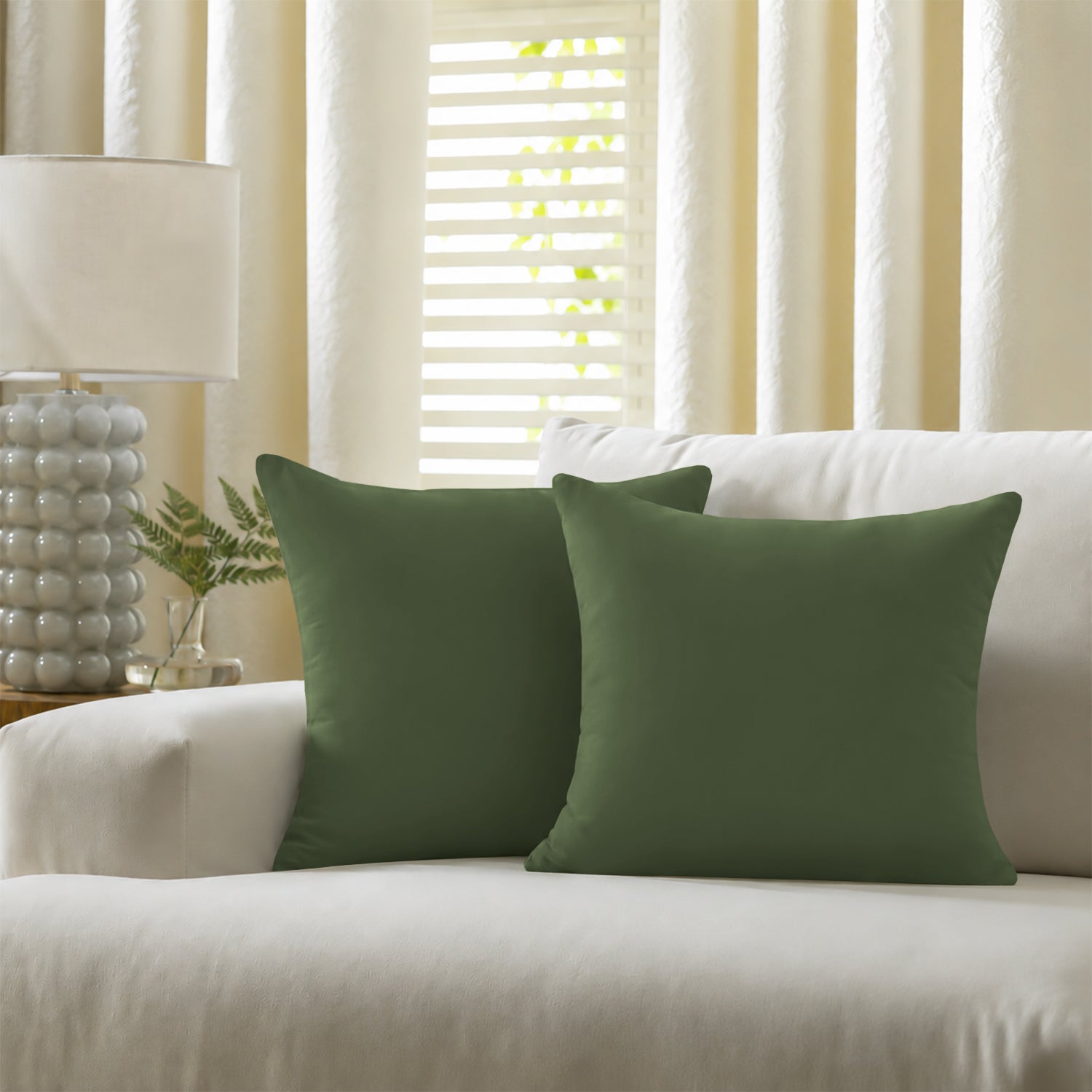 Pair of Microfibre Plain Cushion Covers for Bed & Living Room