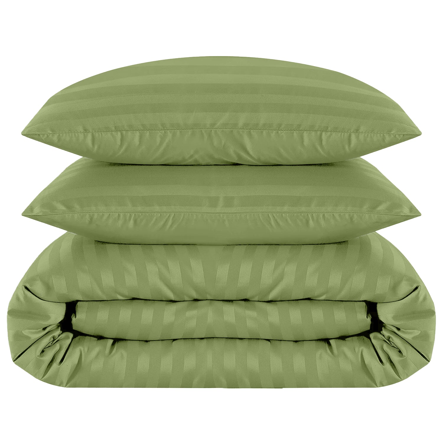 4 Piece Stripe Bedding Set - Duvet Cover, Pillowcases & Fitted Sheet