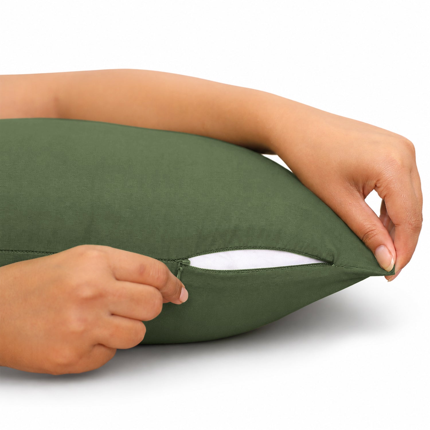 Pair of Microfibre Plain Cushion Covers for Bed & Living Room
