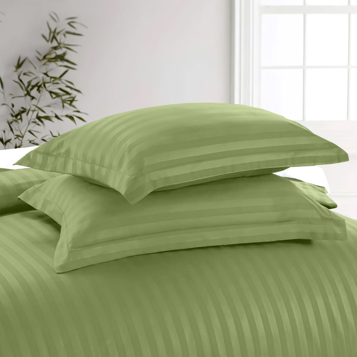 Satin Stripe Duvet Cover Set Luxury Hotel Style Bedding Single Double King Super King Size