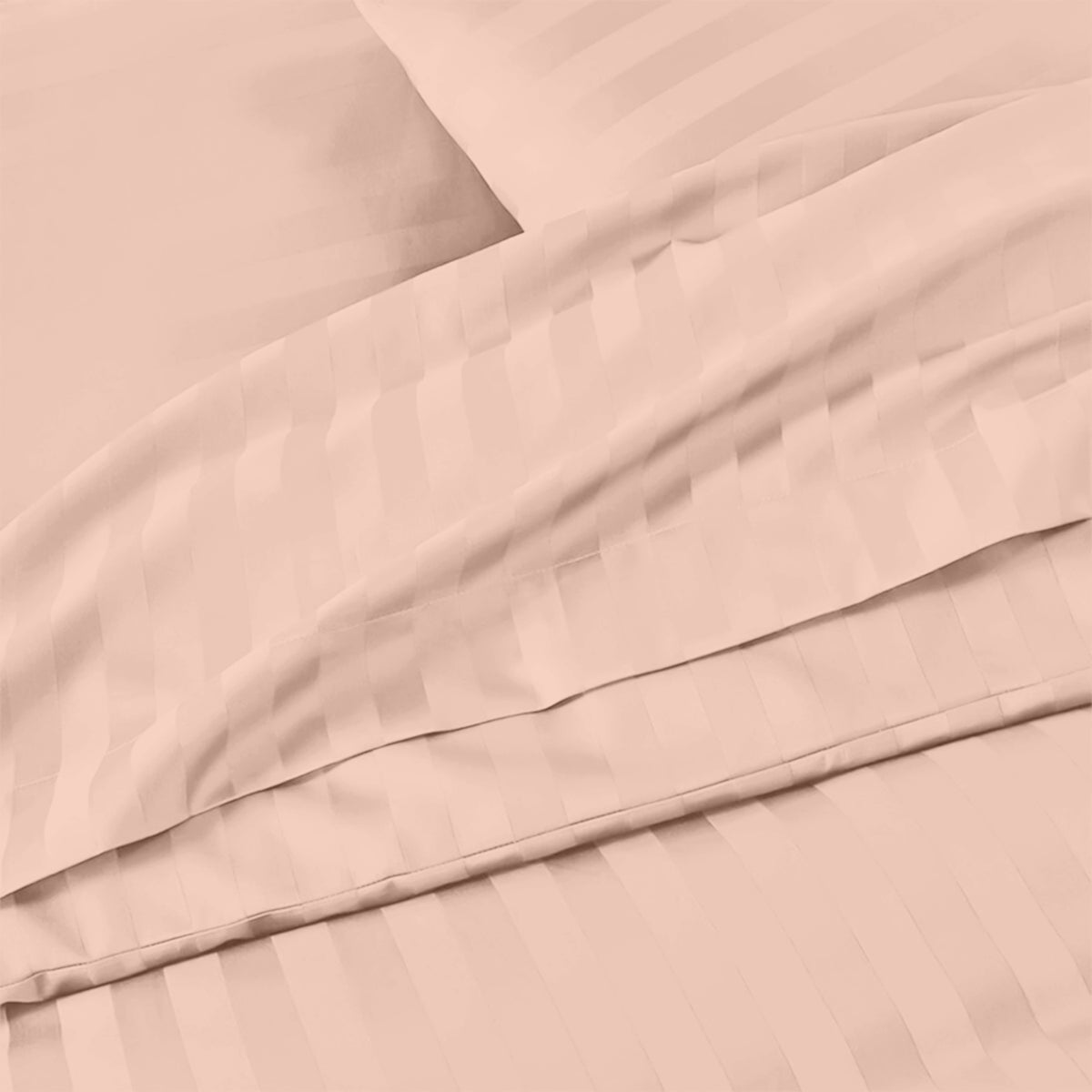 4 Piece Stripe Bedding Set - Duvet Cover, Pillowcases & Fitted Sheet
