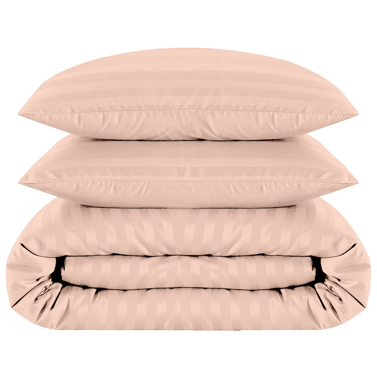 4 Piece Stripe Bedding Set - Duvet Cover, Pillowcases & Fitted Sheet