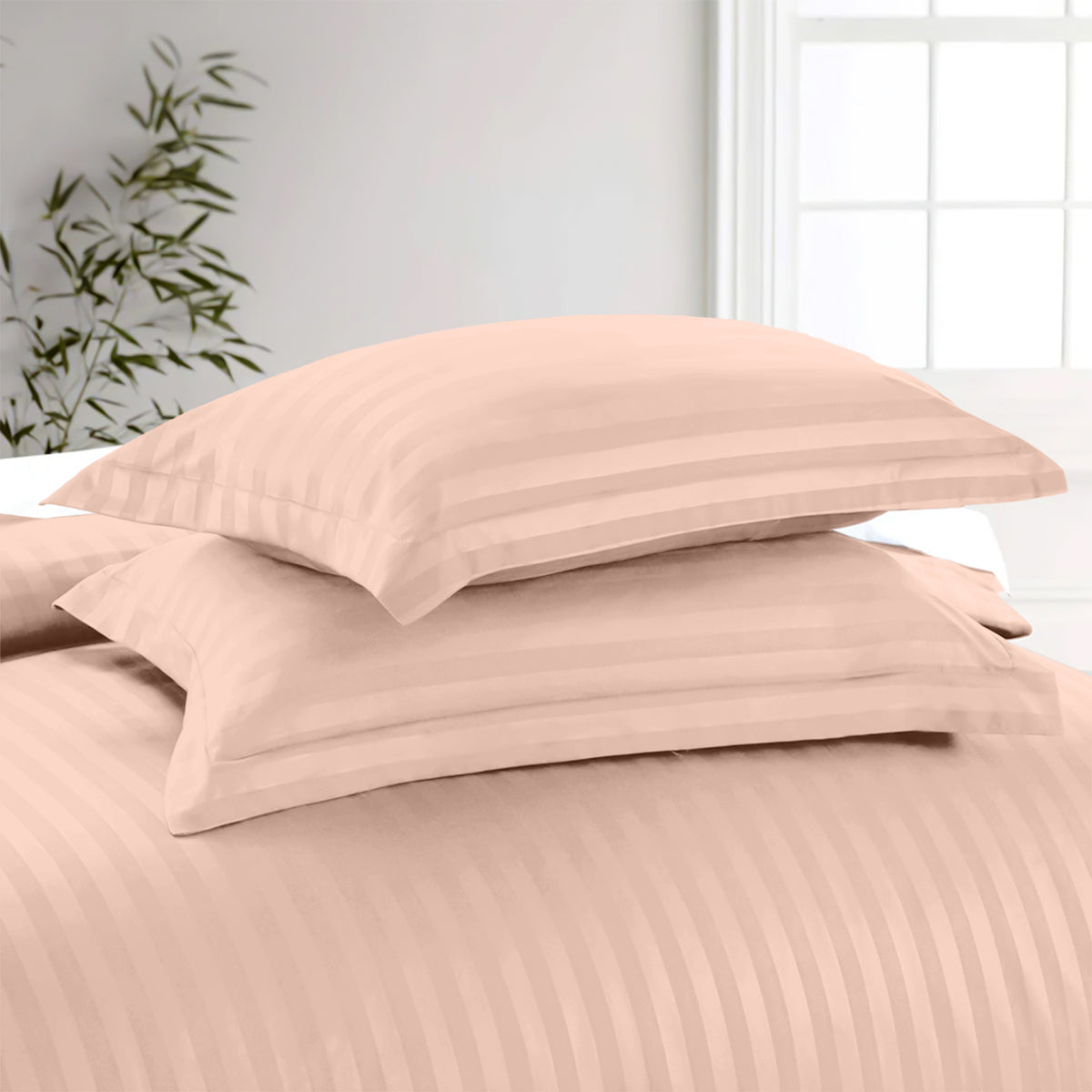 Satin Stripe Duvet Cover Set Luxury Hotel Style Bedding Single Double King Super King Size