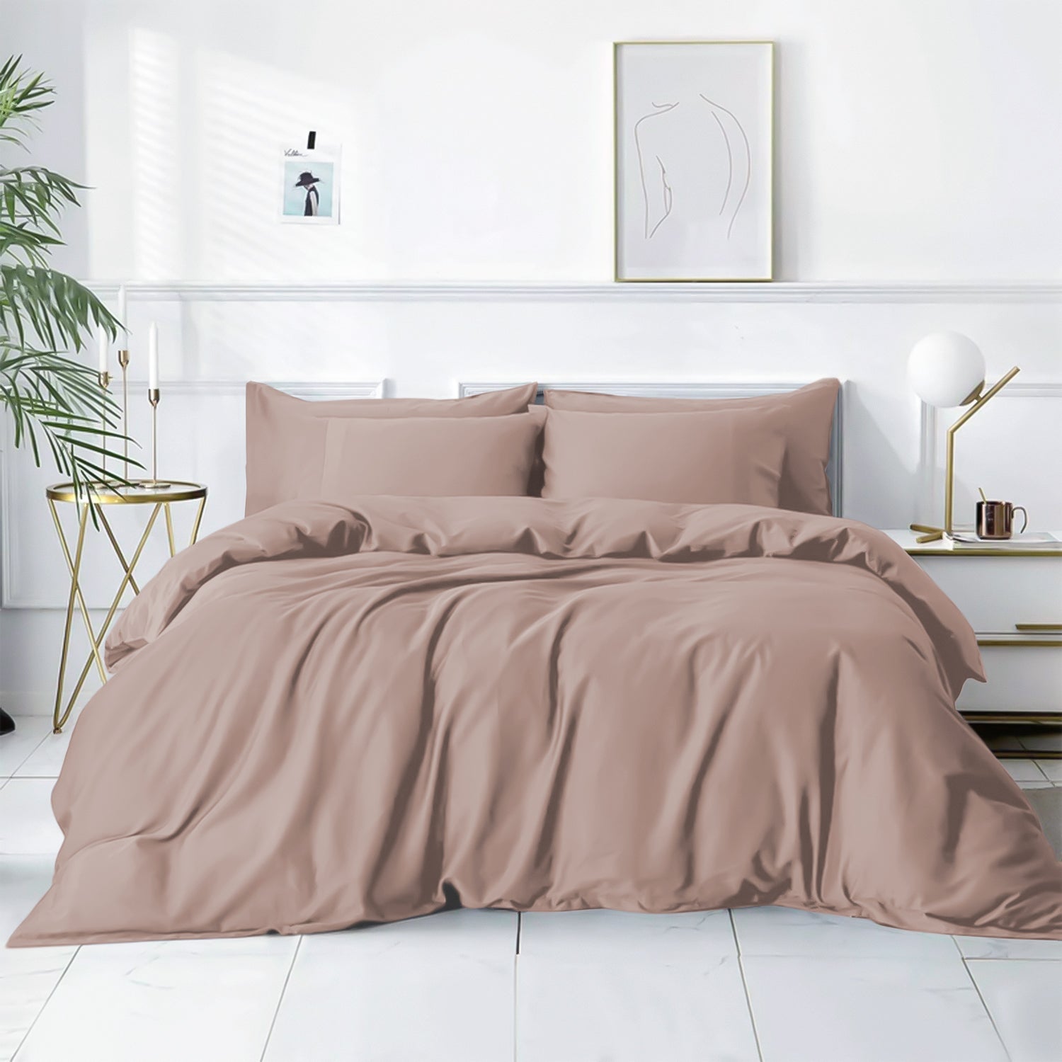 Plain Duvet Cover with Pillowcase Set