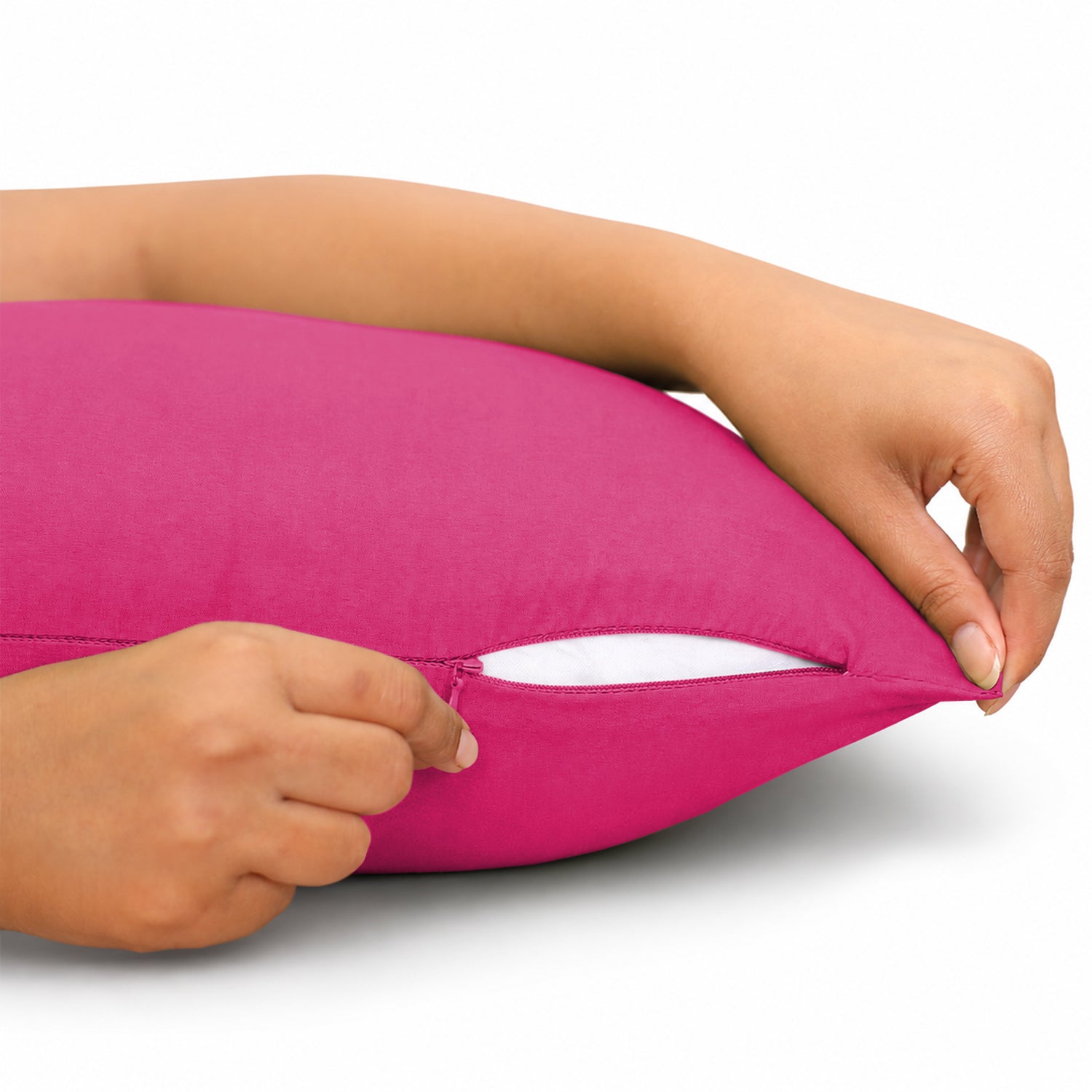 Pair of Microfibre Plain Cushion Covers for Bed & Living Room