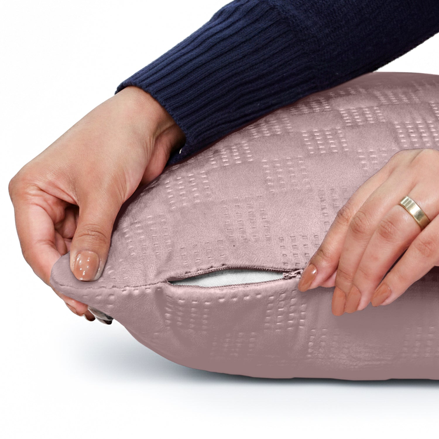 Checked Pattern Velvet Cushion Covers – Pack Of 2