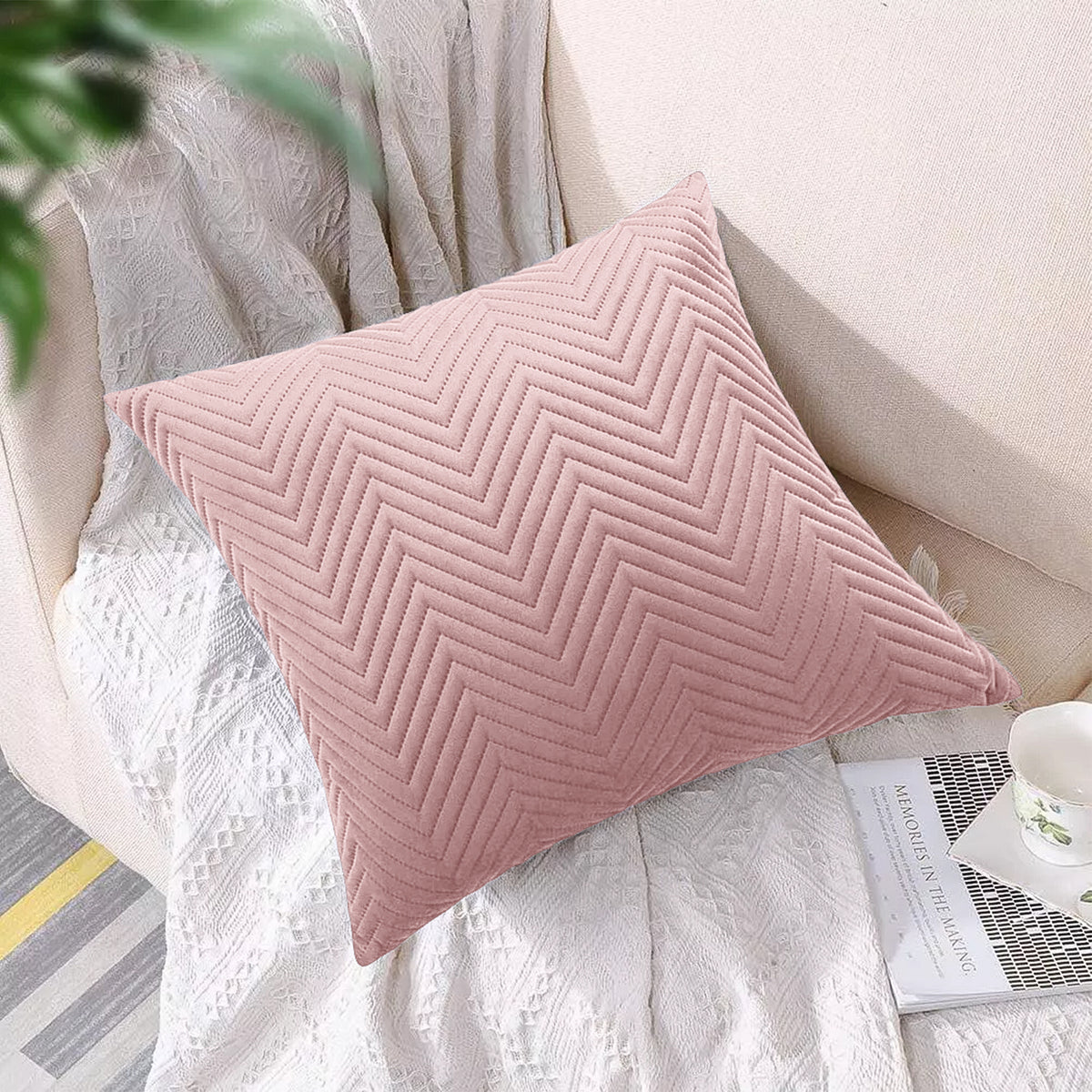 Pack Of 2 Quilted Embossed Cushion Covers