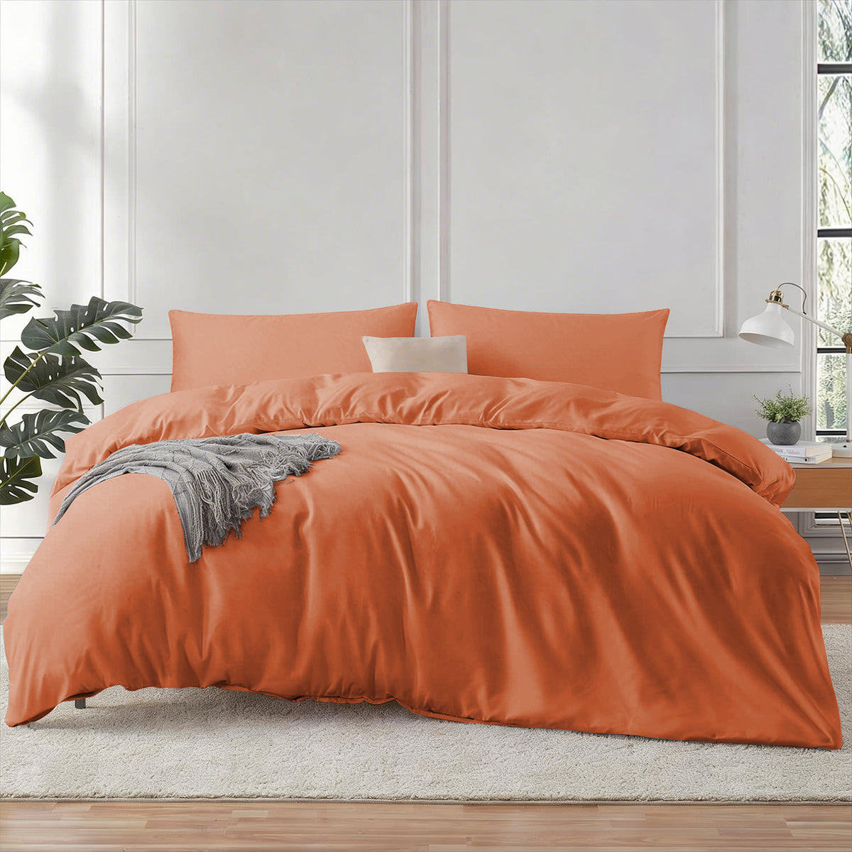 4 Piece Bedding Set Duvet Cover, Pillowcases & Fitted Sheet