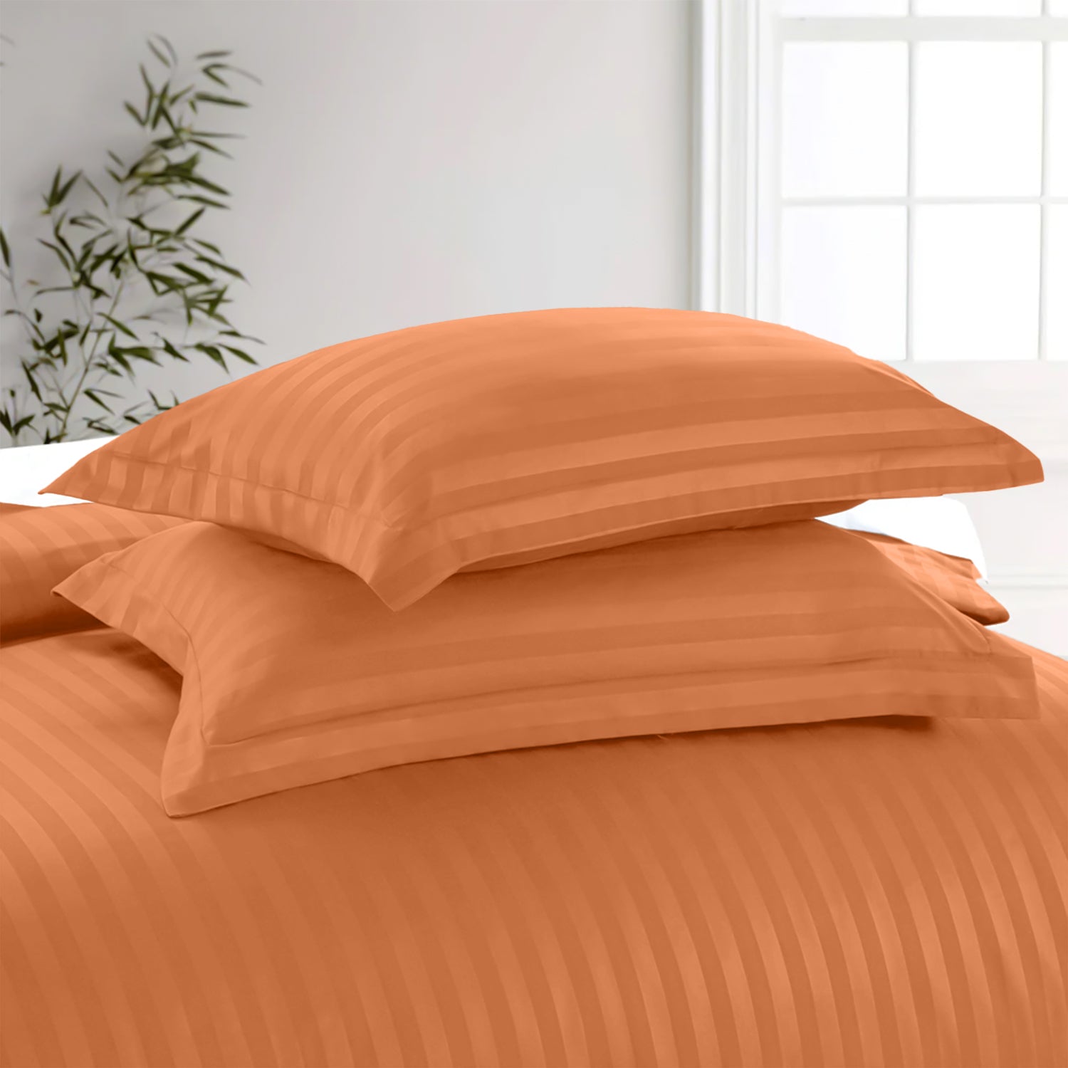 Satin Stripe Duvet Cover Set Luxury Hotel Style Bedding Single Double King Super King Size