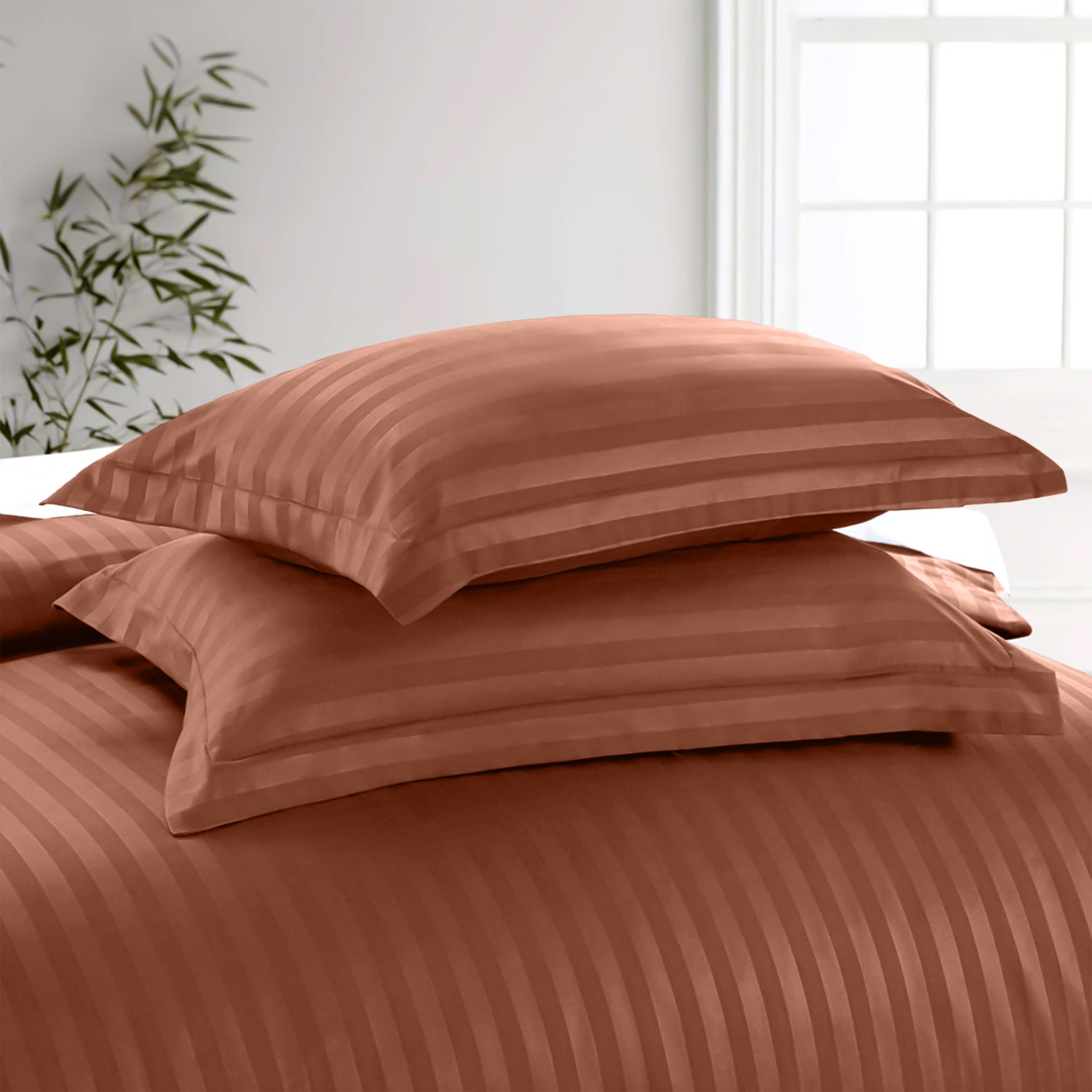 Satin Stripe Duvet Cover Set Luxury Hotel Style Bedding Single Double King Super King Size