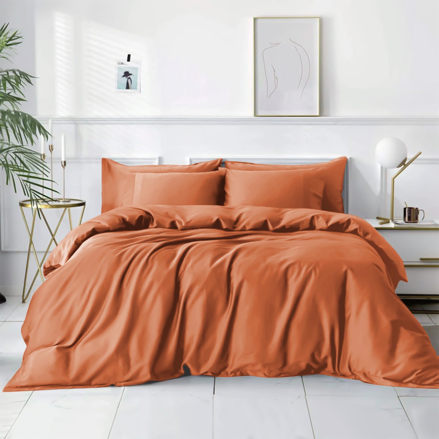Plain Duvet Cover with Pillowcase Set