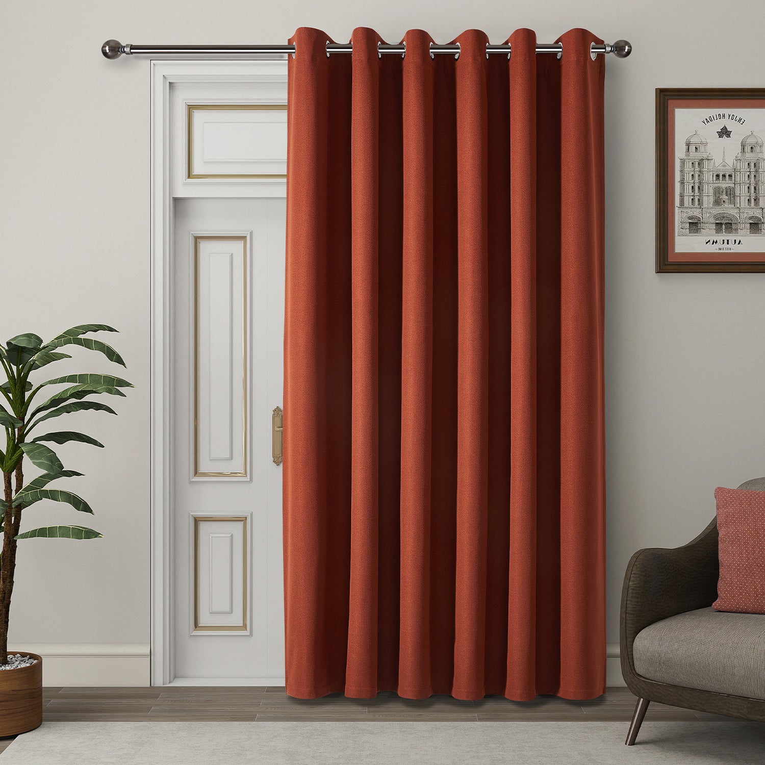 Ready Made 100% Blackout Linen Curtains
