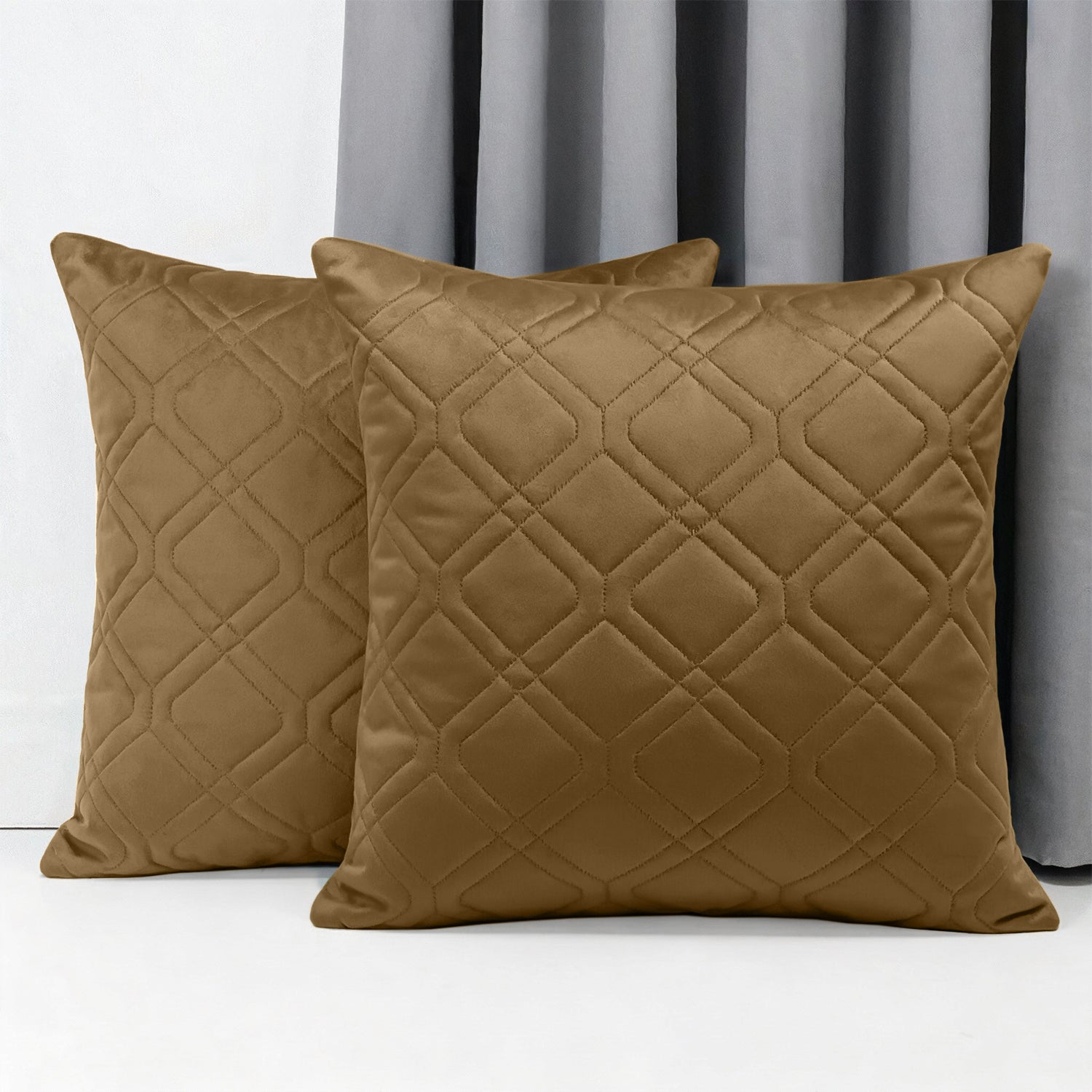 Soft Velvet Cushion Cover with Diamond Pattern – Pack Of 2
