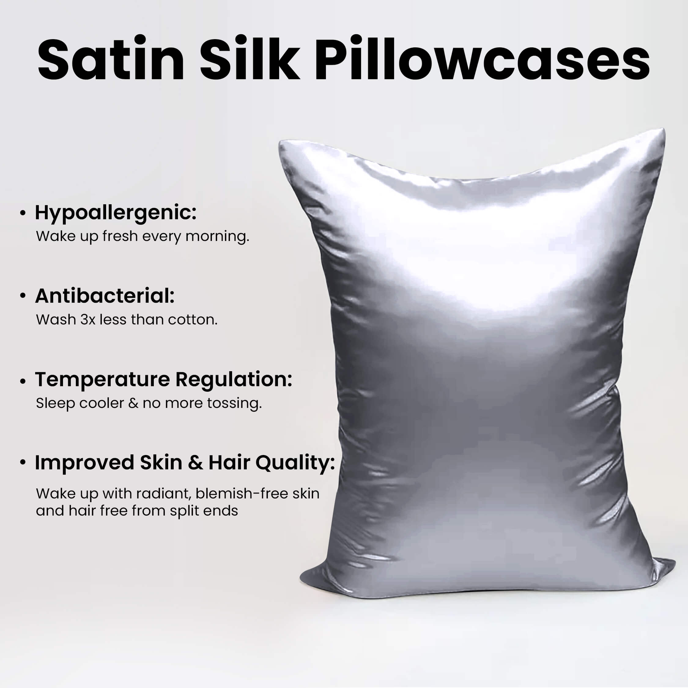 Satin Silk Pillowcases Pair