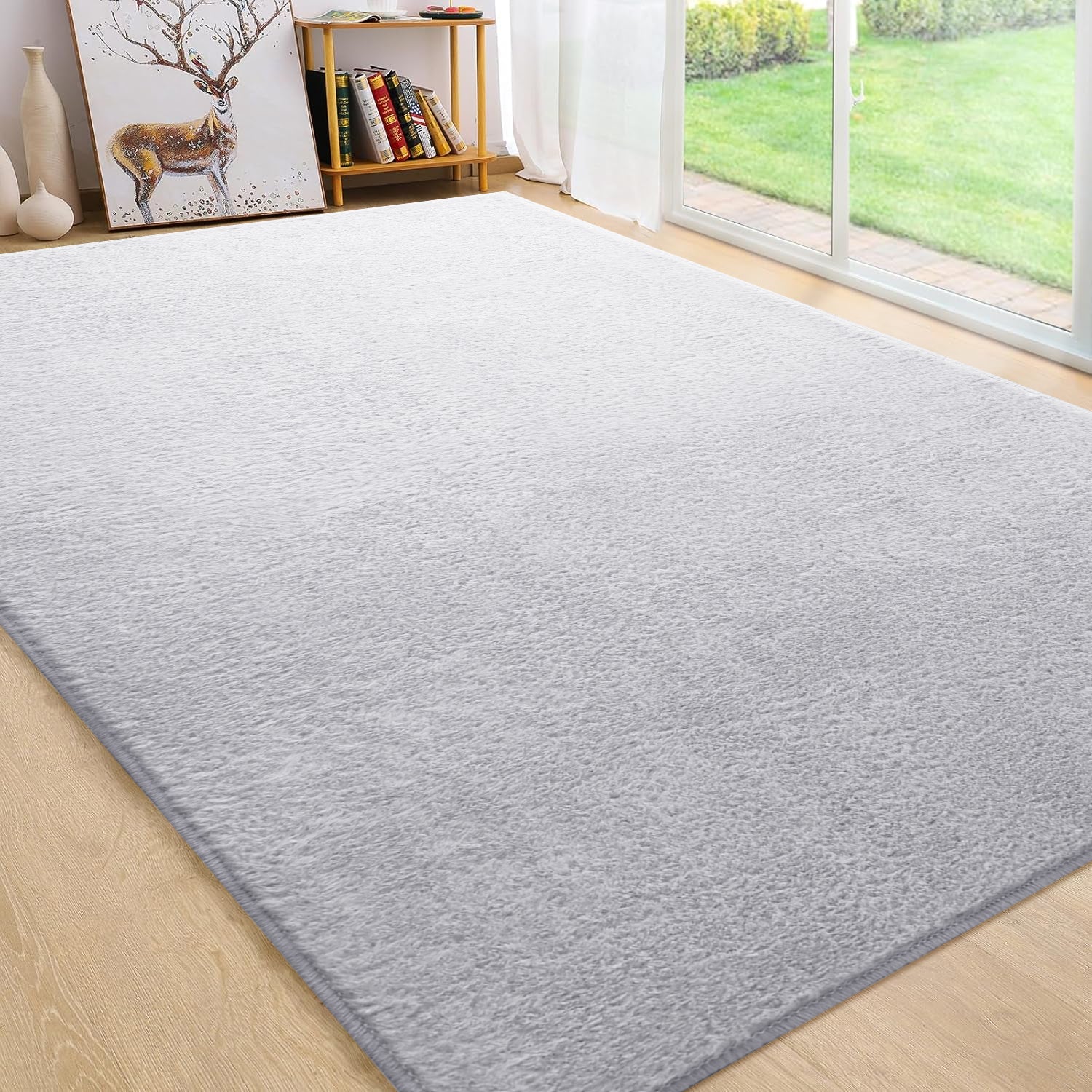 Silver Rabbit Fur Rug