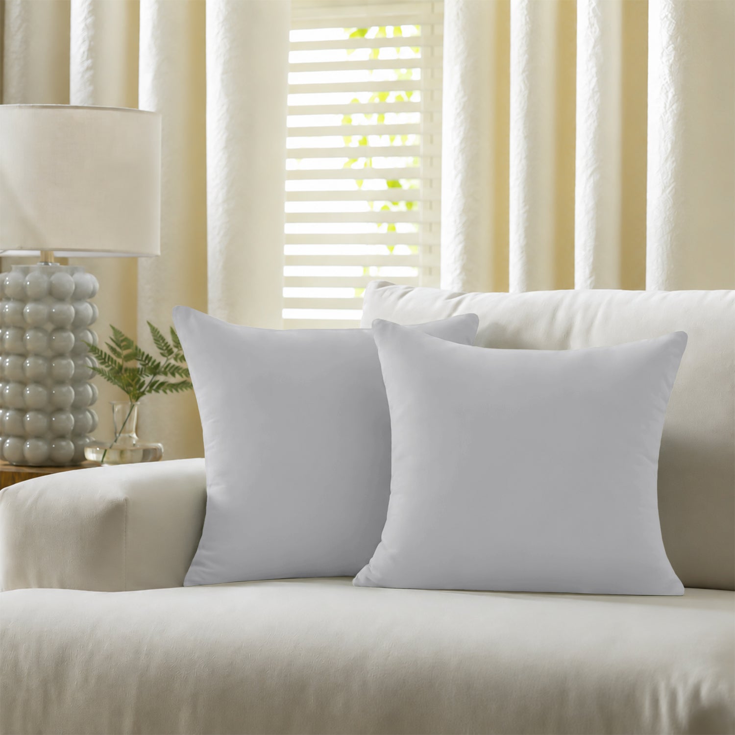 Pair of Microfibre Plain Cushion Covers for Bed & Living Room