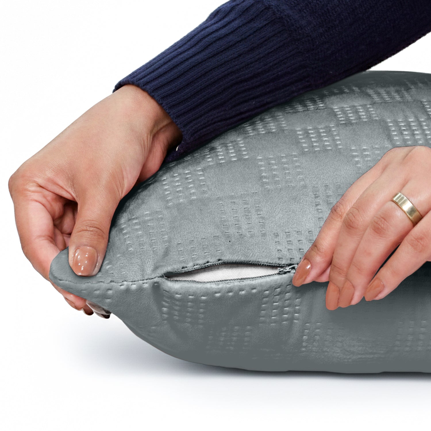 Checked Pattern Velvet Cushion Covers – Pack Of 2