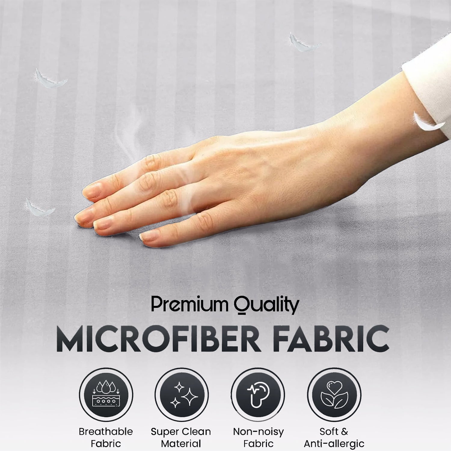 Stripe 4 Piece Bedding Set Duvet Cover, Pillowcases & Fitted Sheet